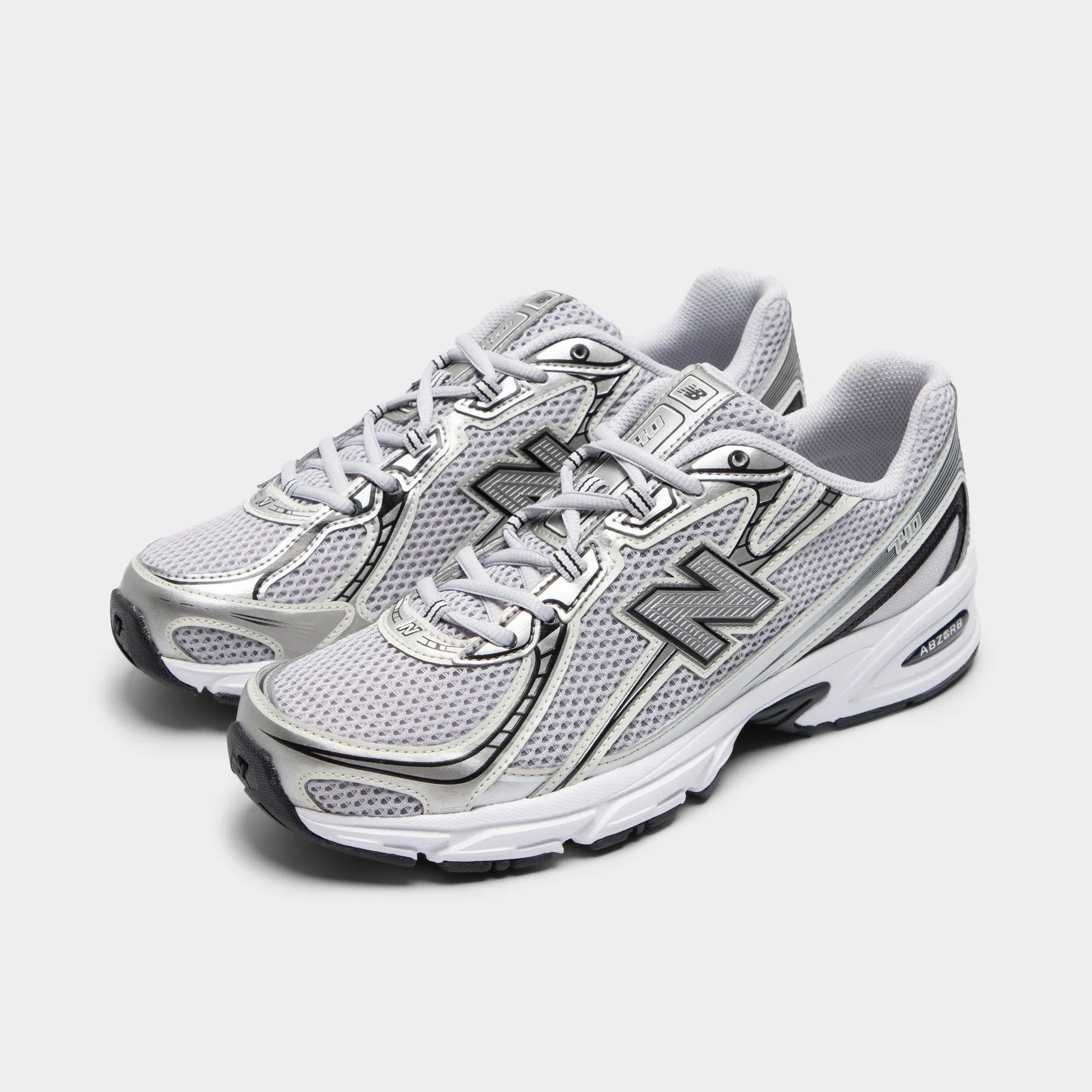 New Balance 740 Silver / White circuit - training shoes leather running shoes