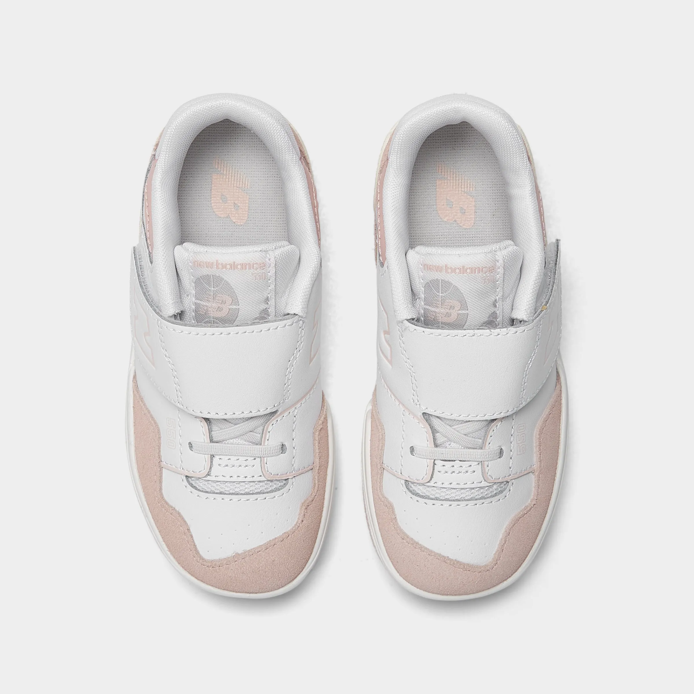 New Balance Infants' 550 White / Pink Haze Reflective details Reinforced Stitching