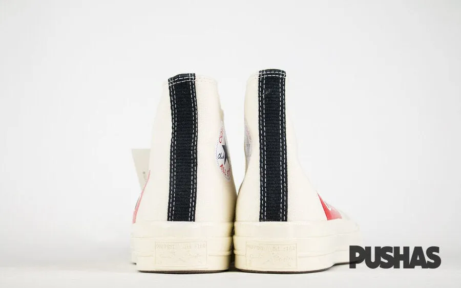 Thick sole Comme des Garcons Play x Chuck Taylors High Top - Milk (2019)