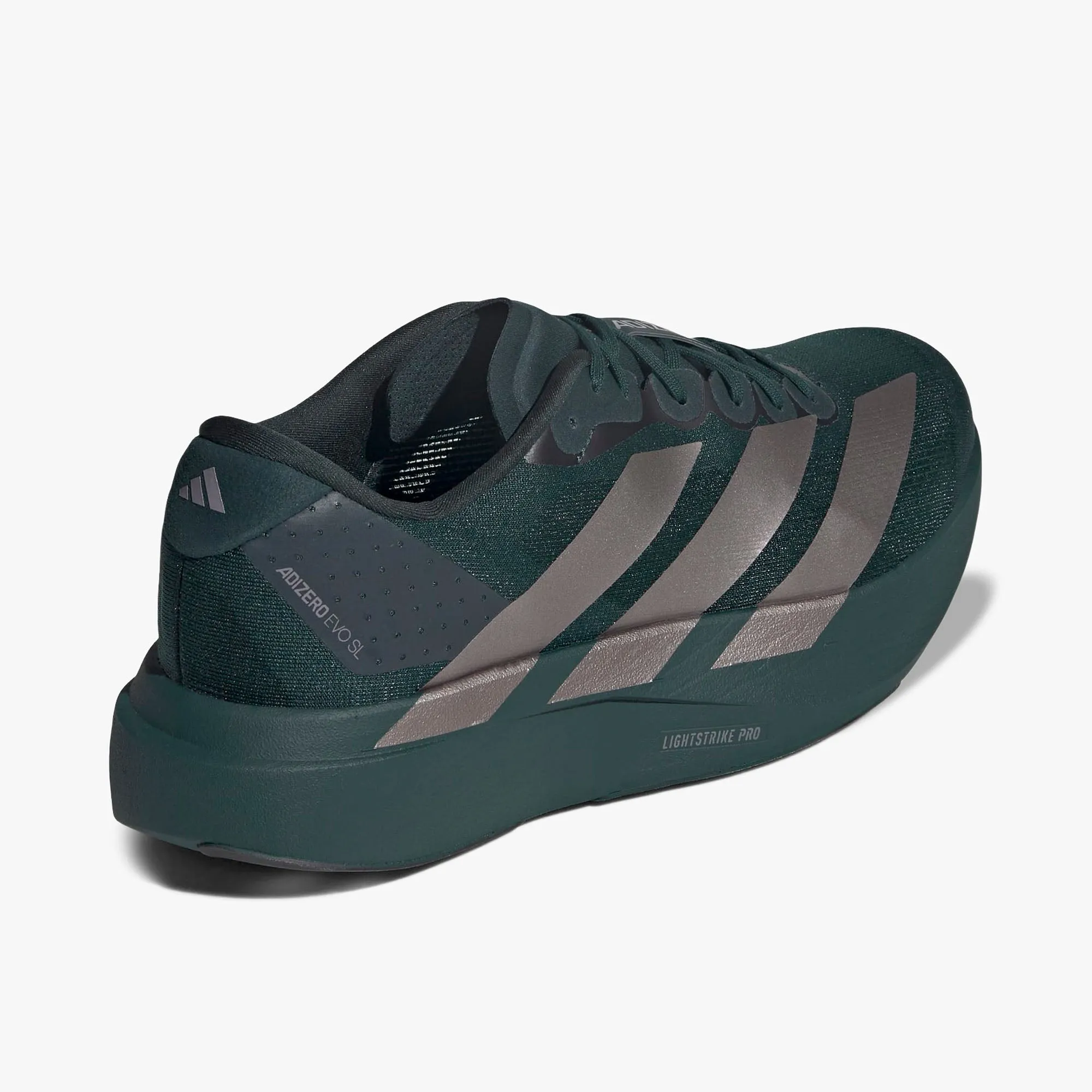 adidas Adizero EVO SL Aurora Ivy / Taupe Oxide - Iron Metallic Slip Resistant Soles Heel Stability