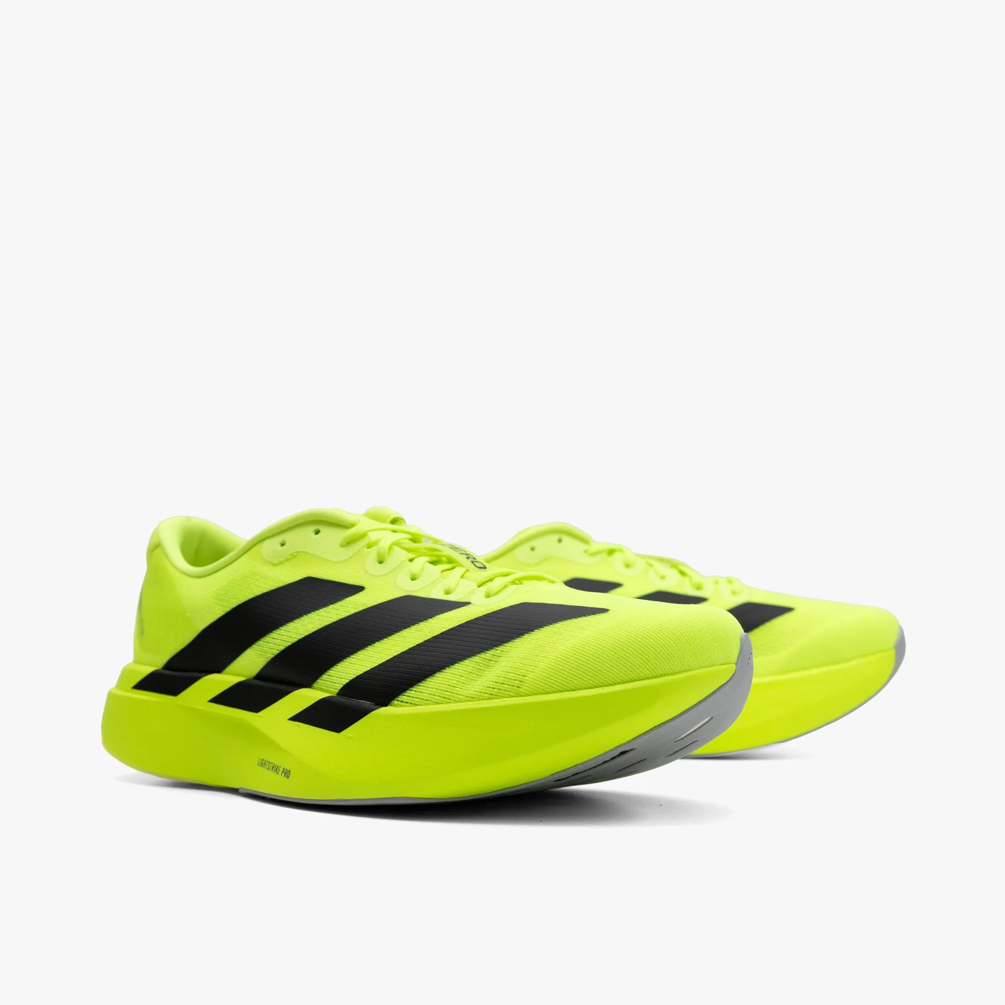 adidas Adizero EVO SL Lucid Lemon / Core Black - Metallic Silver Tunnel Walk Pet Pace