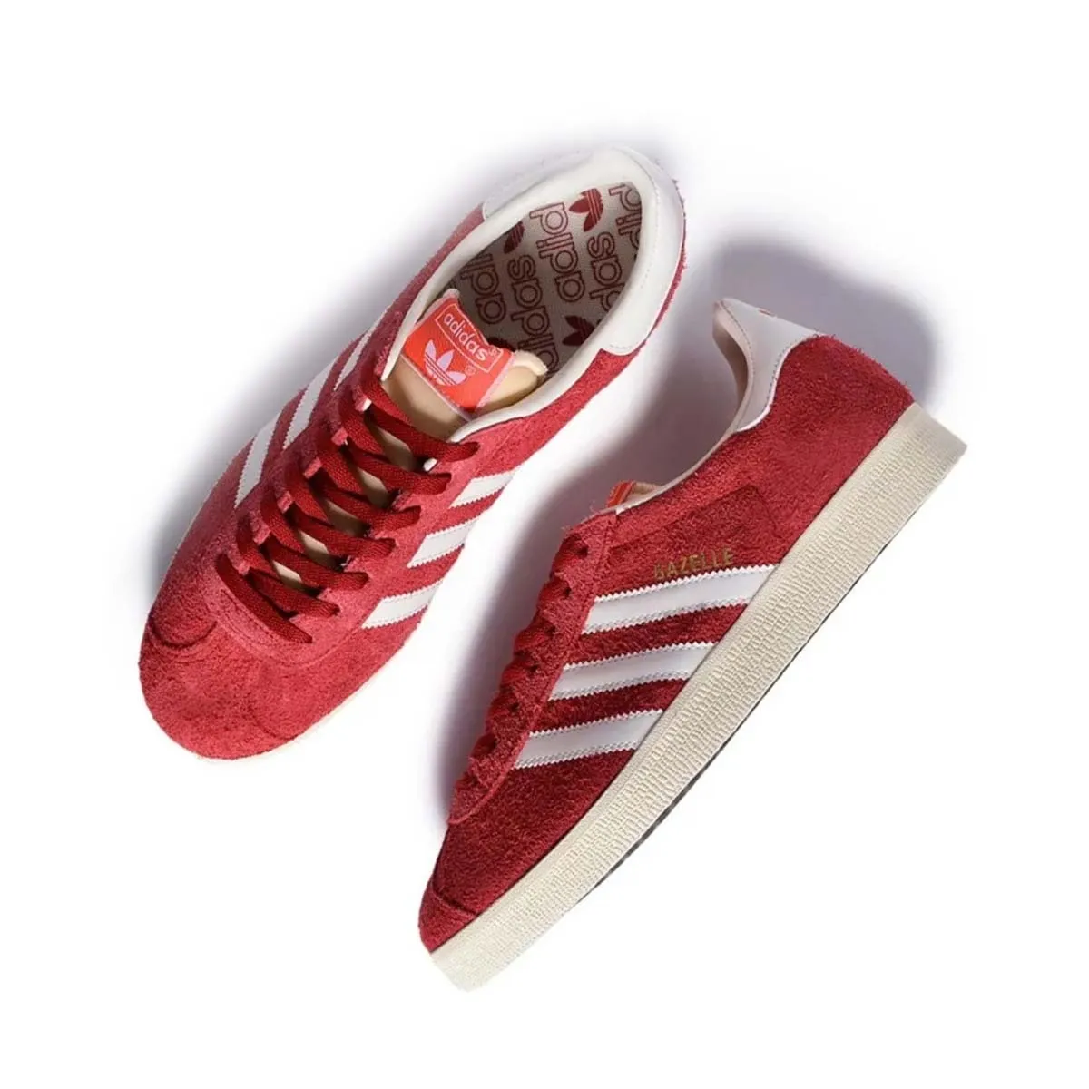 Tech Knit Cotton Base Adidas Gazelle 'Team Victory Red Off White Cream White' Men's Shoes