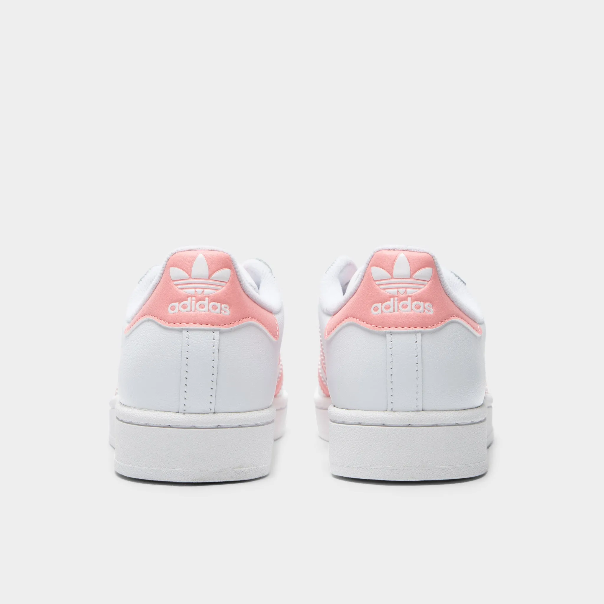 adidas Junior's Superstar 2 White / Semi Pink Spark Grip Flow Design Zero Drop Sole Configuration