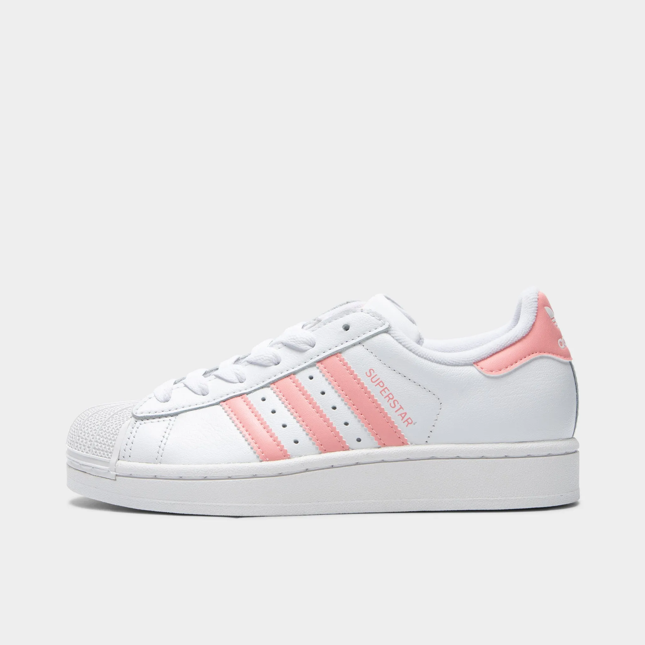 Pro Build LeatherUpper adidas Junior's Superstar 2 White / Semi Pink Spark