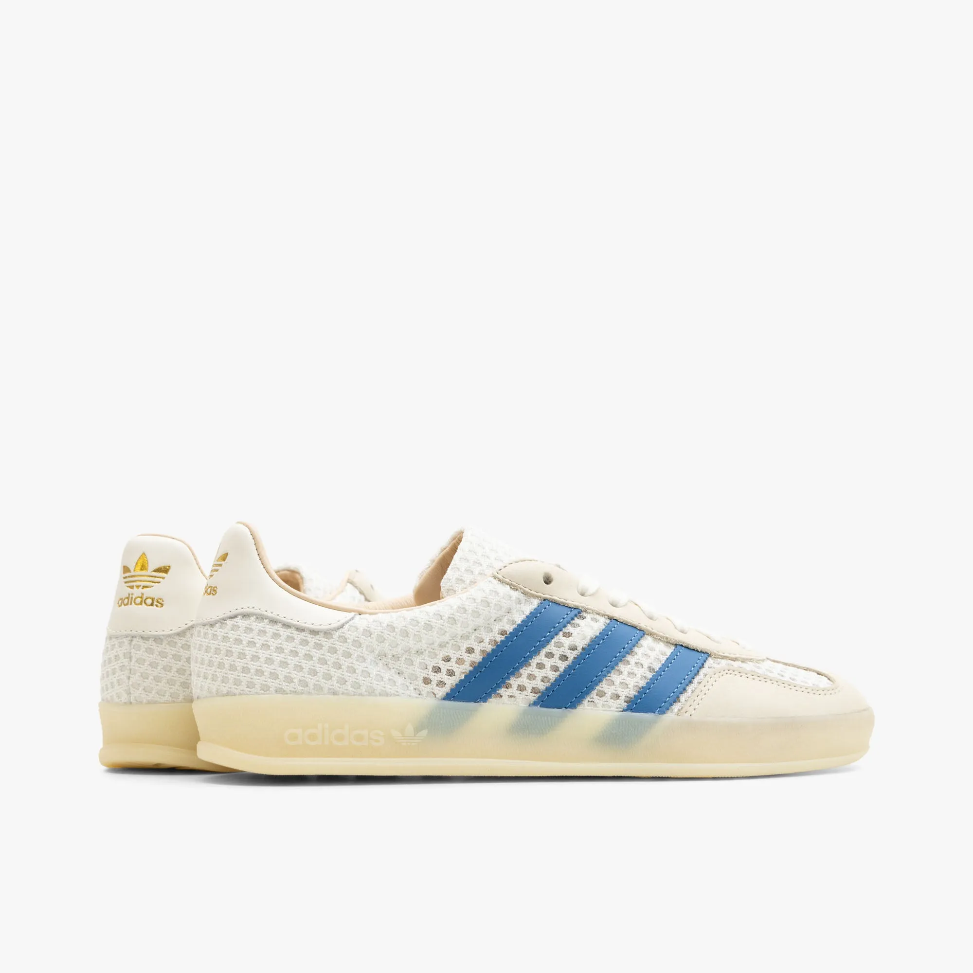adidas Originals Gazelle Indoor Off White / Focus Blue - W Stitch Free Construction Minimalist Design