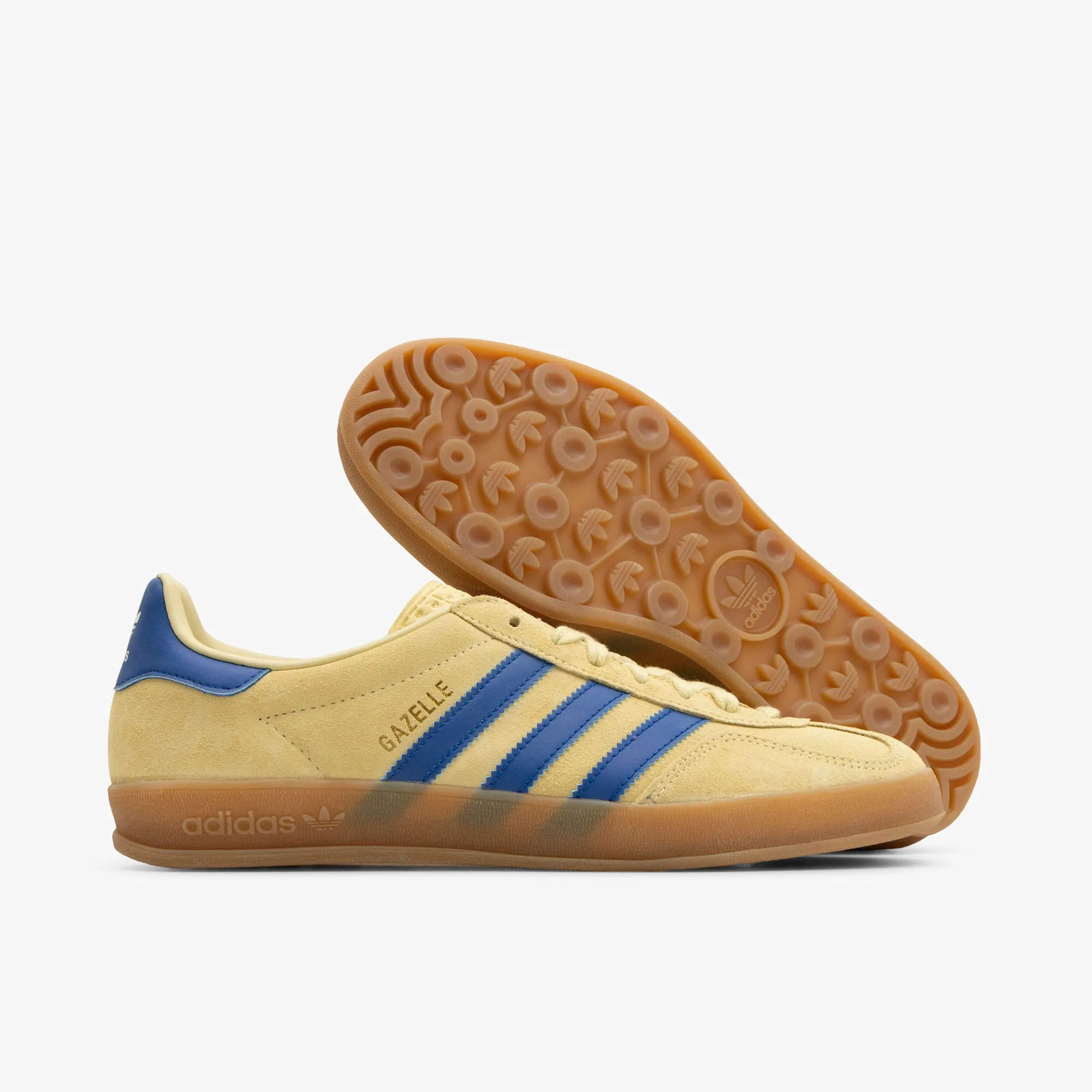 Flat Comfort adidas Originals Gazelle Indoor Powder Yellow / Team Royal Blue - Footwear White