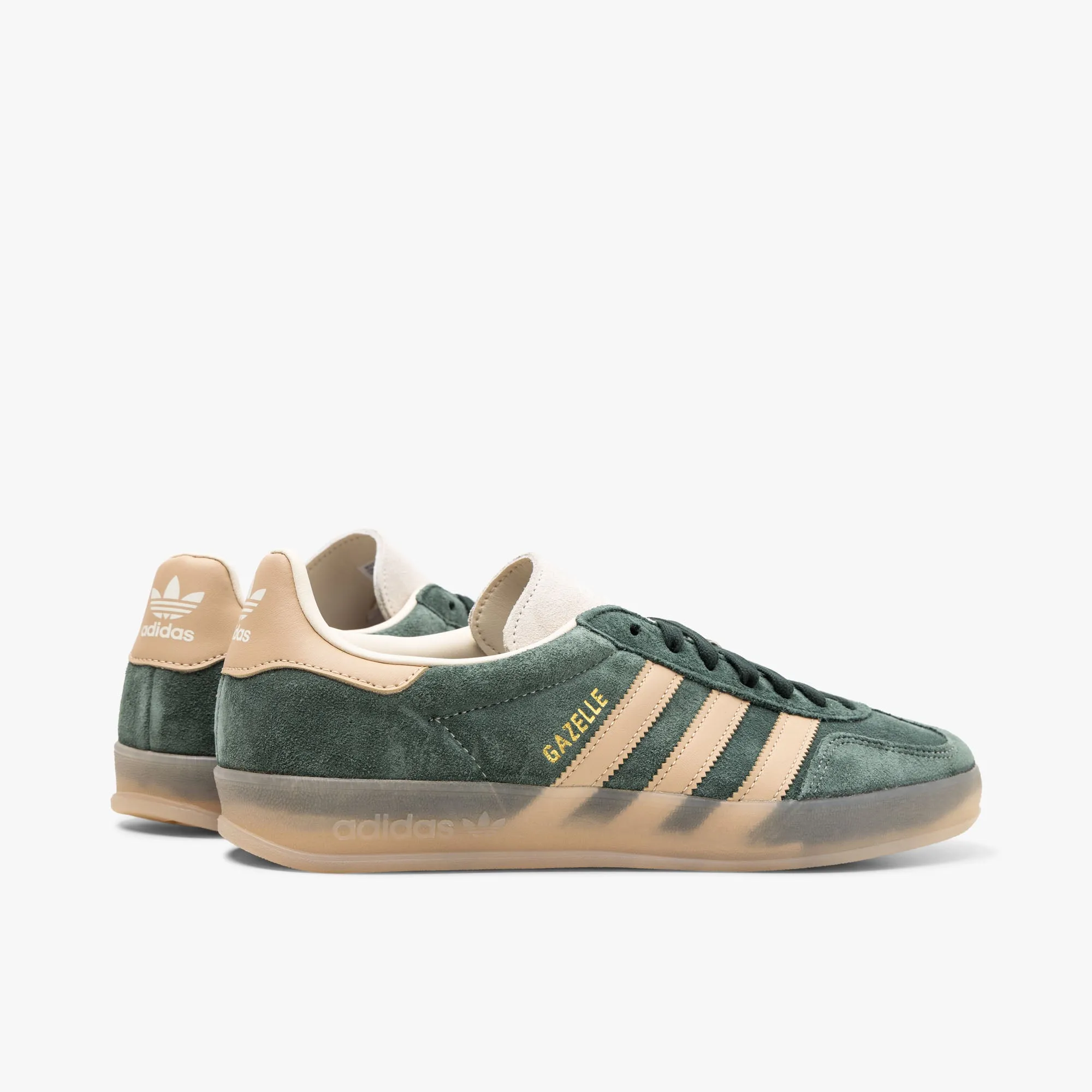 Tide Path Effortless Fit adidas Originals Gazelle Indoor Shadow Green / Warm Sandstone - Wonder White