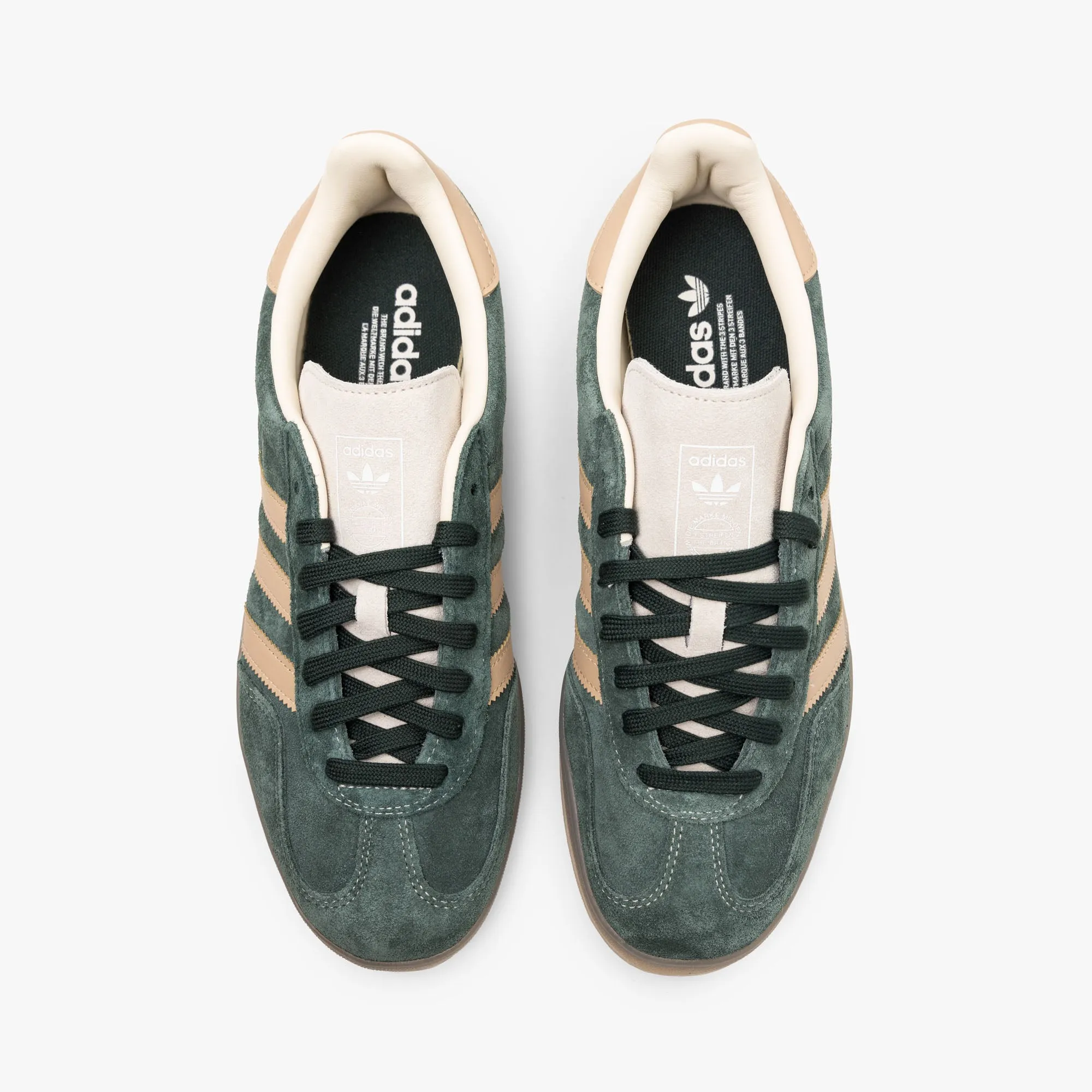 Rockered Outsole Design adidas Originals Gazelle Indoor Shadow Green / Warm Sandstone - Wonder White
