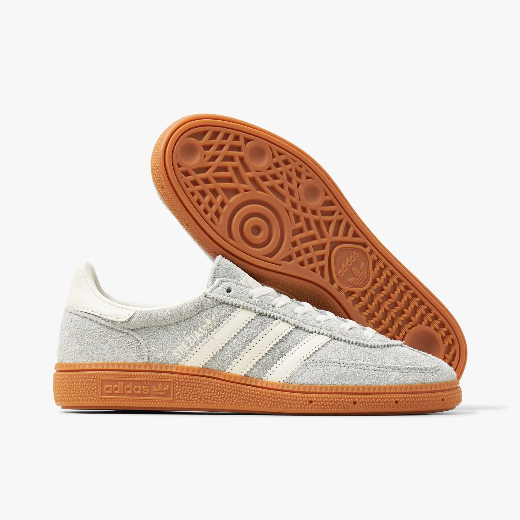 adidas Originals Women's Handball Spezial Wonder Silver / Off White - Gum Ultra Responsive Midsole Foot Friendly