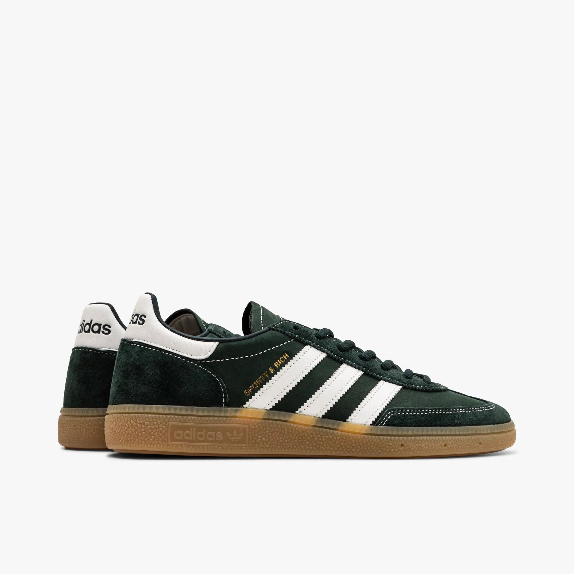 adidas Originals x Sporty & Rich Handball Spezial Dark Green / Cloud White - Gum Outfit Blend Low Touch
