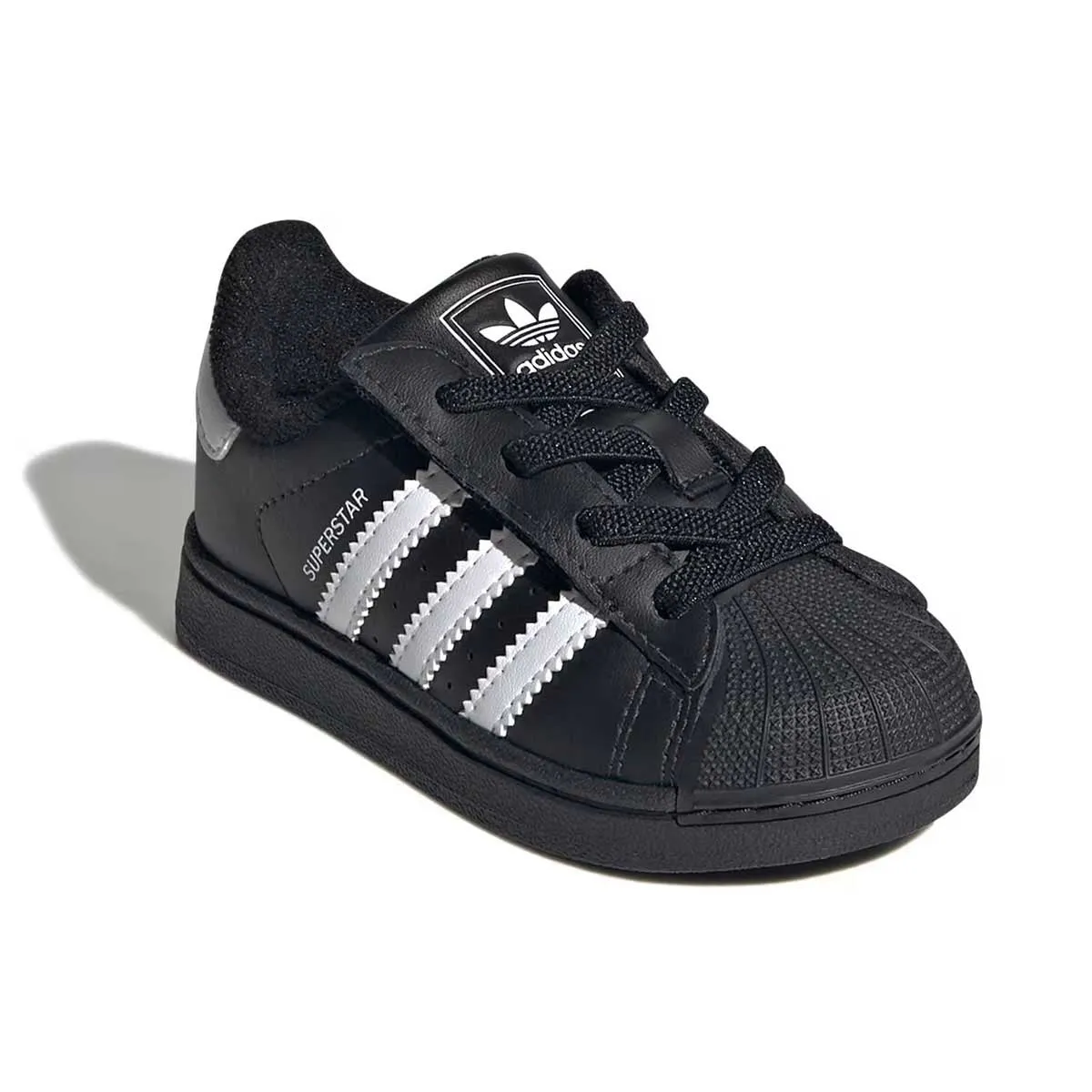 Thermal Regulating Smart stability Adidas Superstar II Elastic Lace 'Black White' Toddler Shoes
