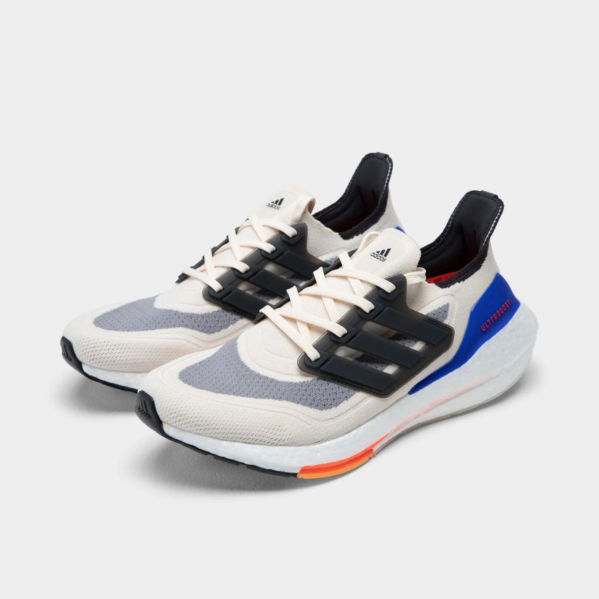 Non-Slip Outsole Soft midsole adidas Ultraboost 21 White / Carbon - Solar Red