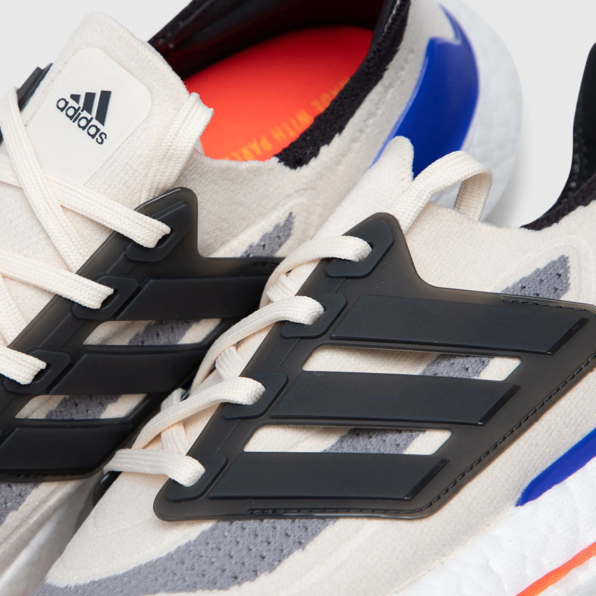 adidas Ultraboost 21 White / Carbon - Solar Red running in new tracks shoes school shoes