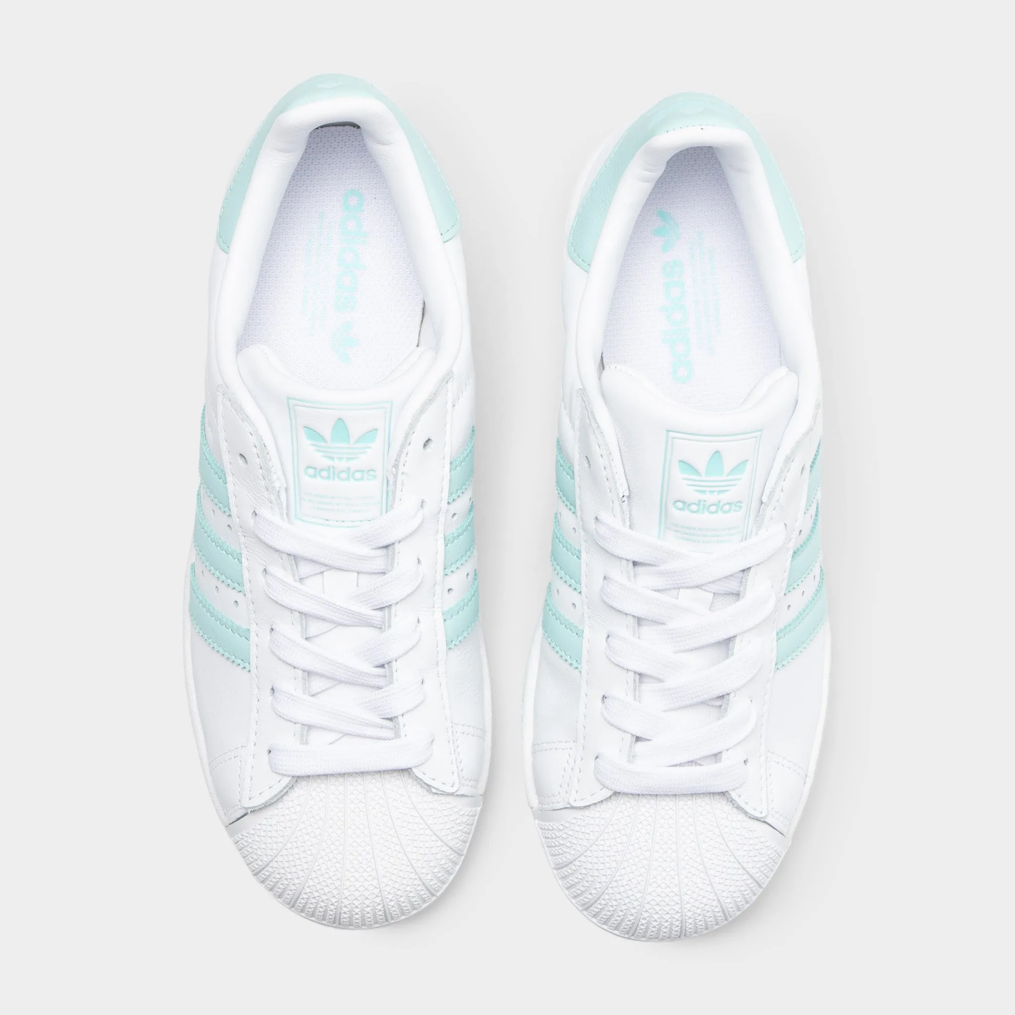 adidas Women's Superstar II White / Semi Flash Aqua - Easy Mint Kinetic Transfer Stretchable Mesh