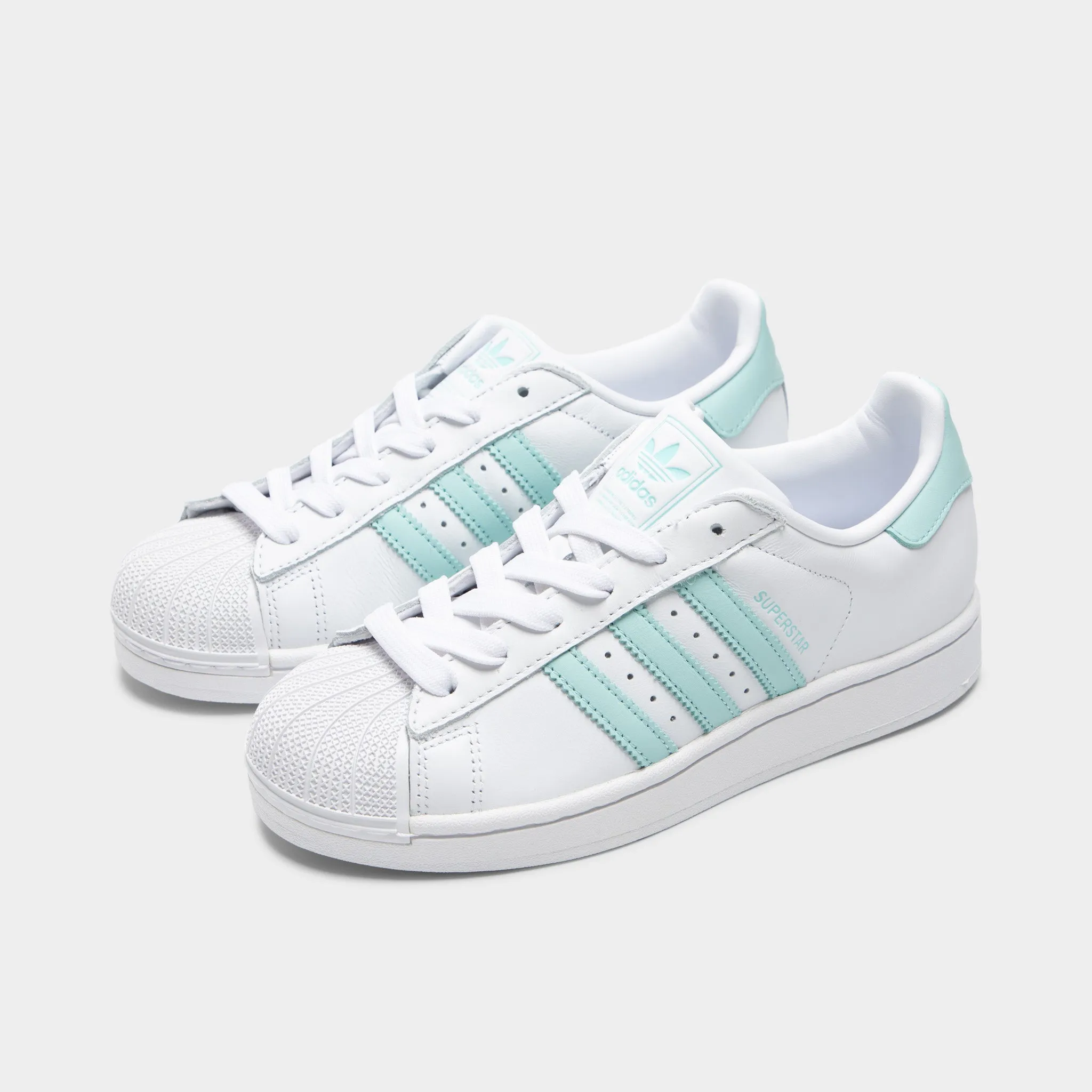 adidas Women's Superstar II White / Semi Flash Aqua - Easy Mint Fresh Step