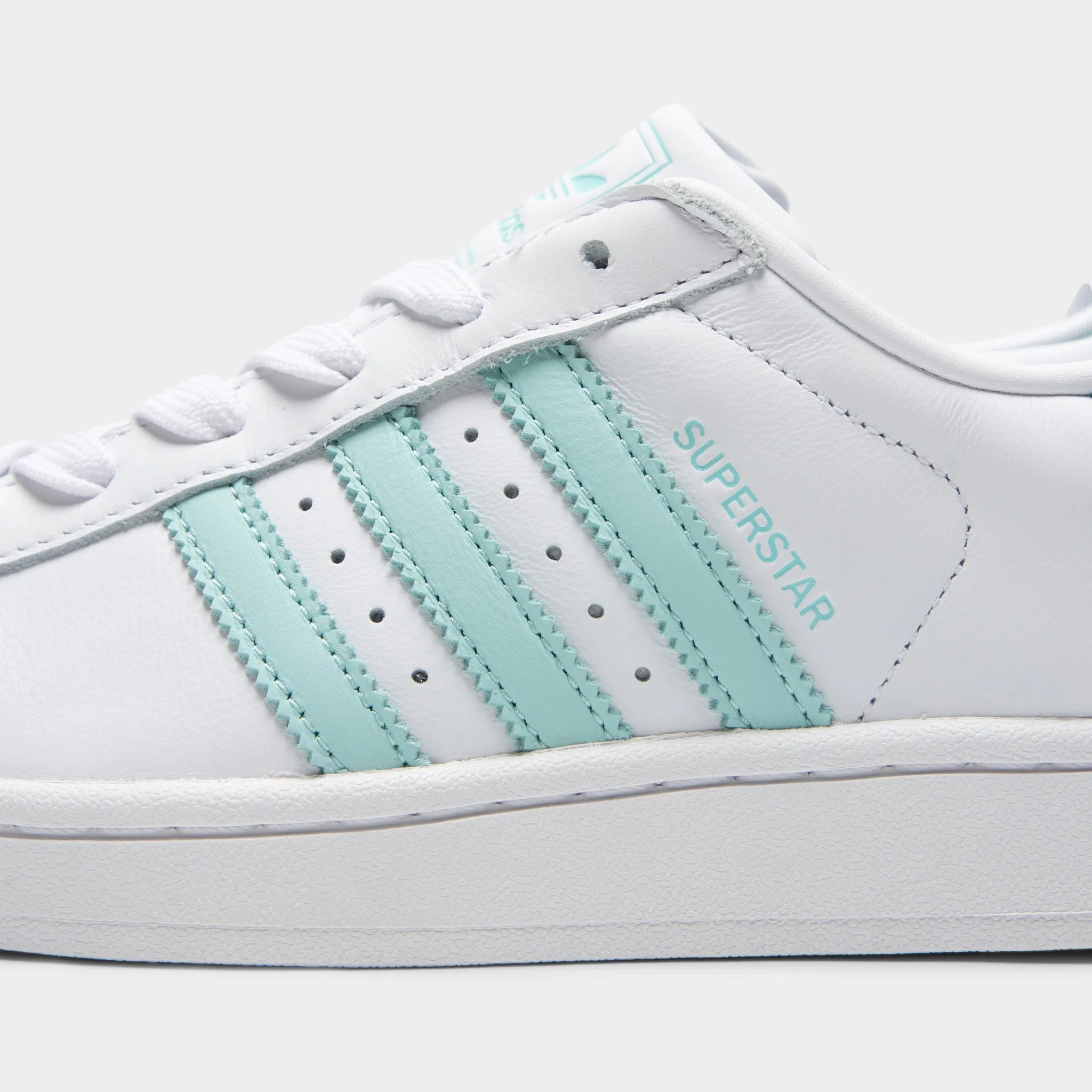 adidas Women's Superstar II White / Semi Flash Aqua - Easy Mint Comfortable Fitment