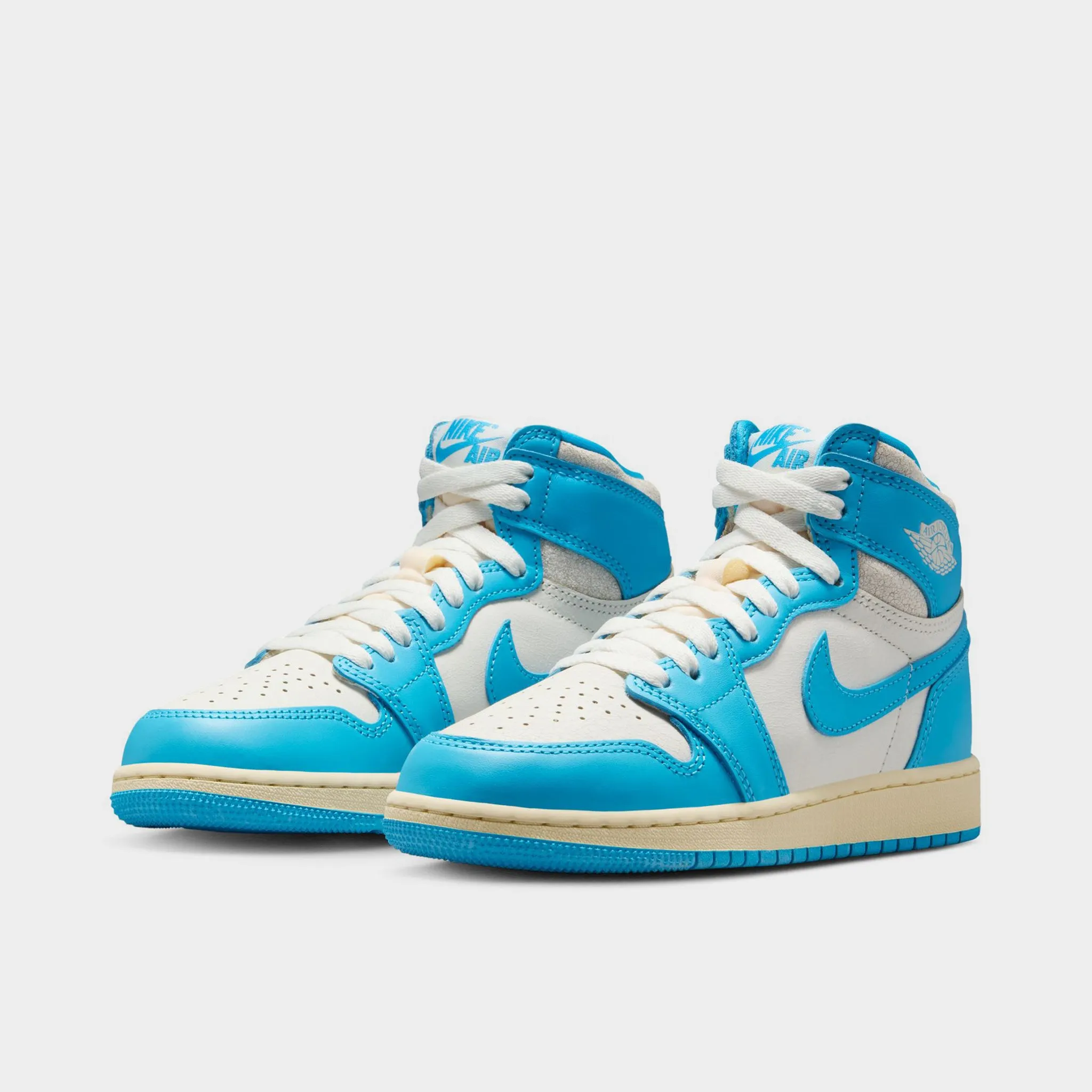 Jordan 1 High OG GS Dark Powder Blue / Sail Multi Zone Tread Interlocking Outsole Nodes