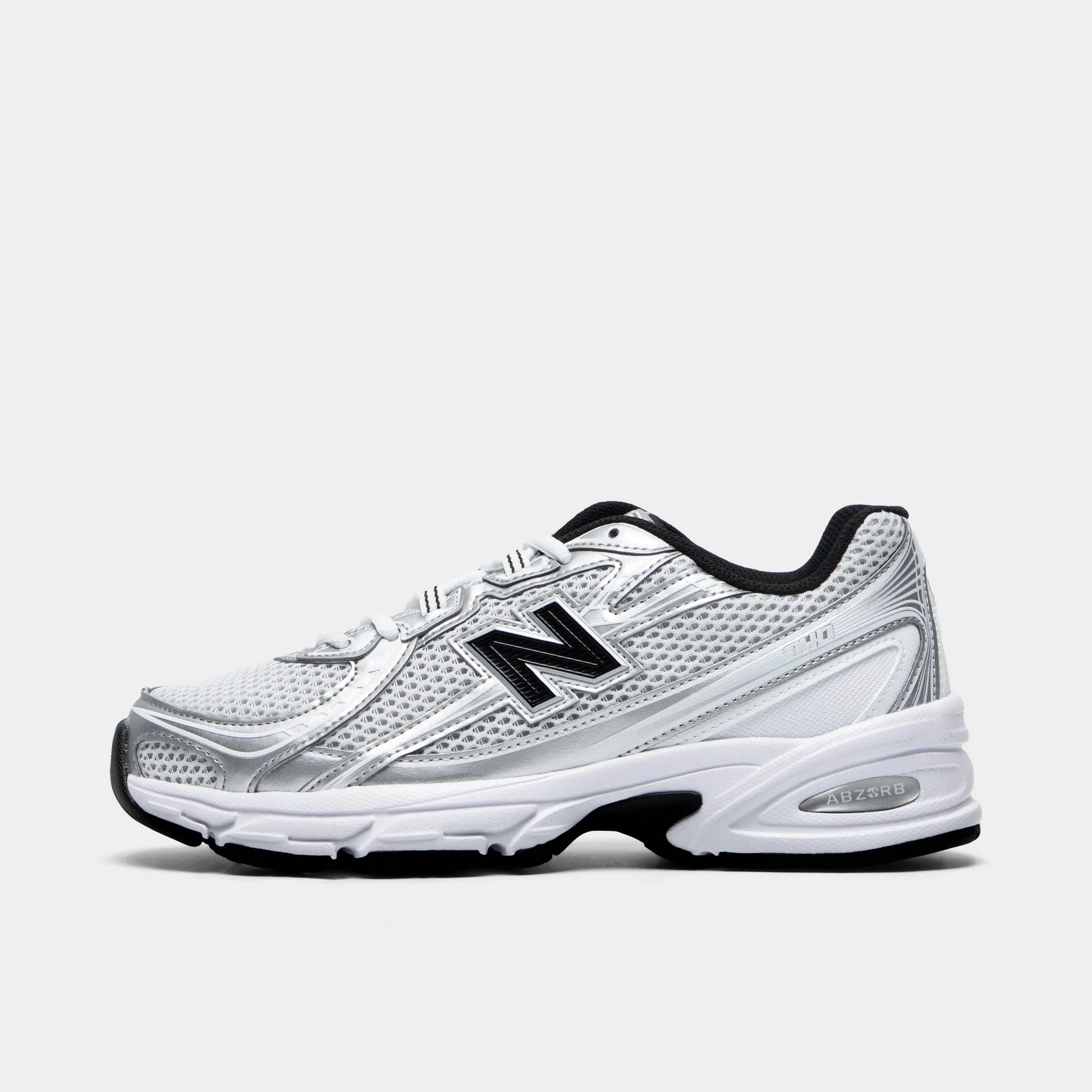 New Balance 740 White / Silver Metallic running in stadium tracks shoes Soft foam