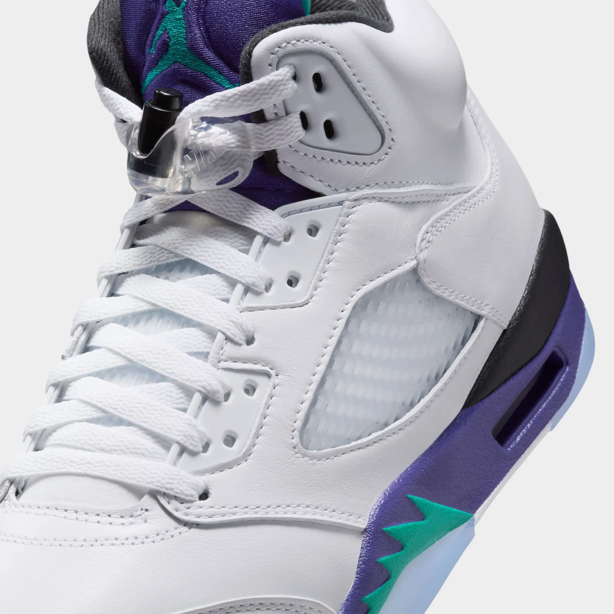 Jordan 5 Retro OG White / New Emerald - Grape Ice Sock Like Collar Design