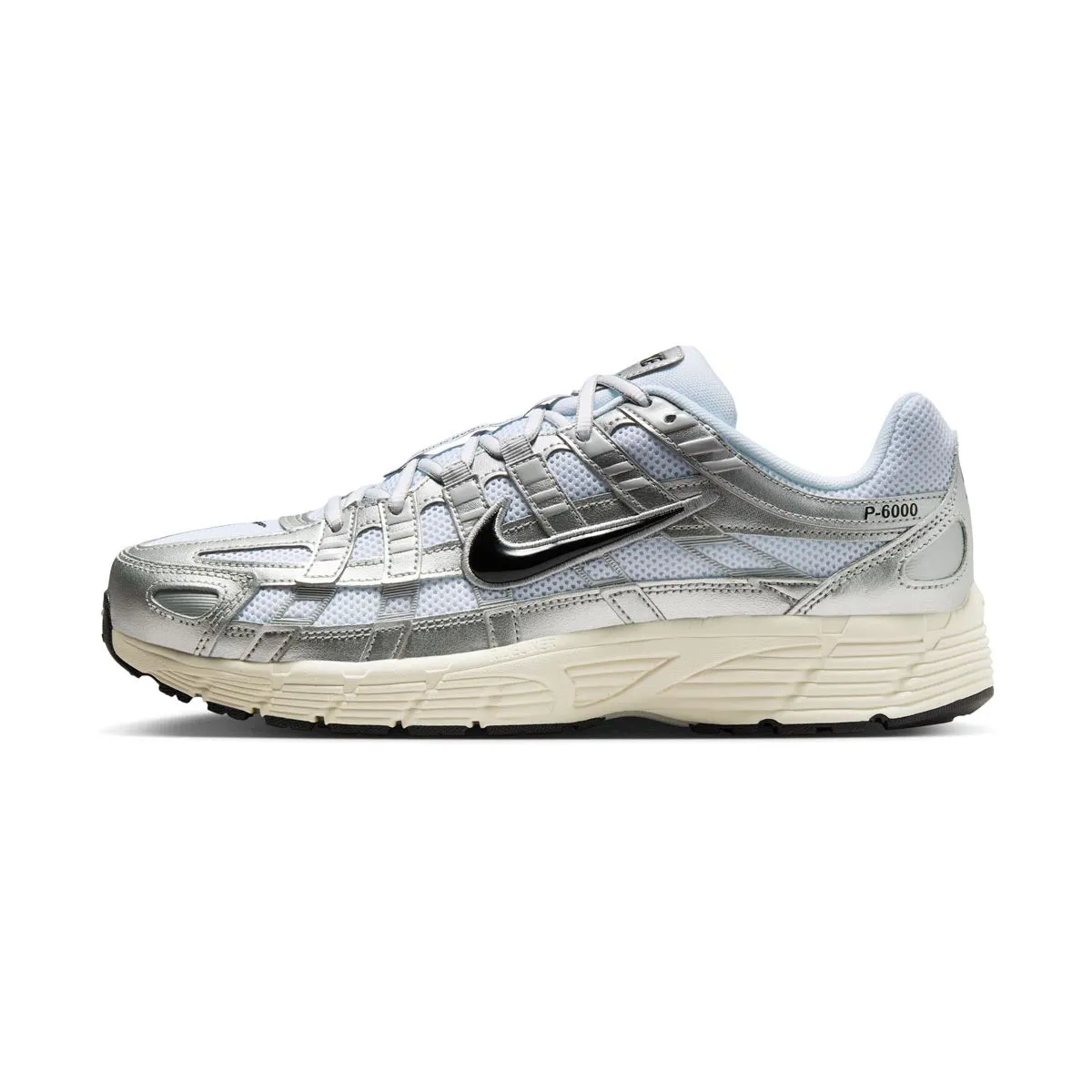 Adjustable Future Walk Nike P-6000 'White Metallic Silver Flat Silver Black' Men's Shoes
