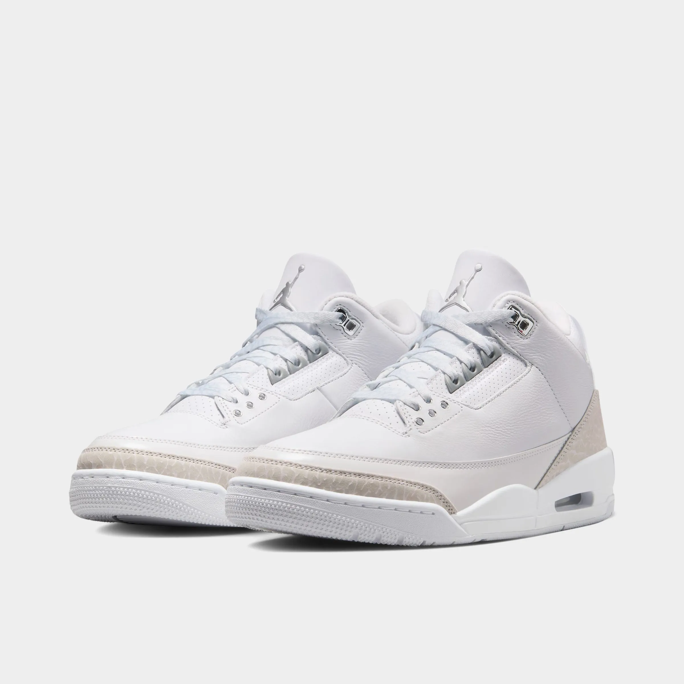 Responsive Heel Zone Engineered Knit Jordan 3 Retro White / Metallic Silver - White
