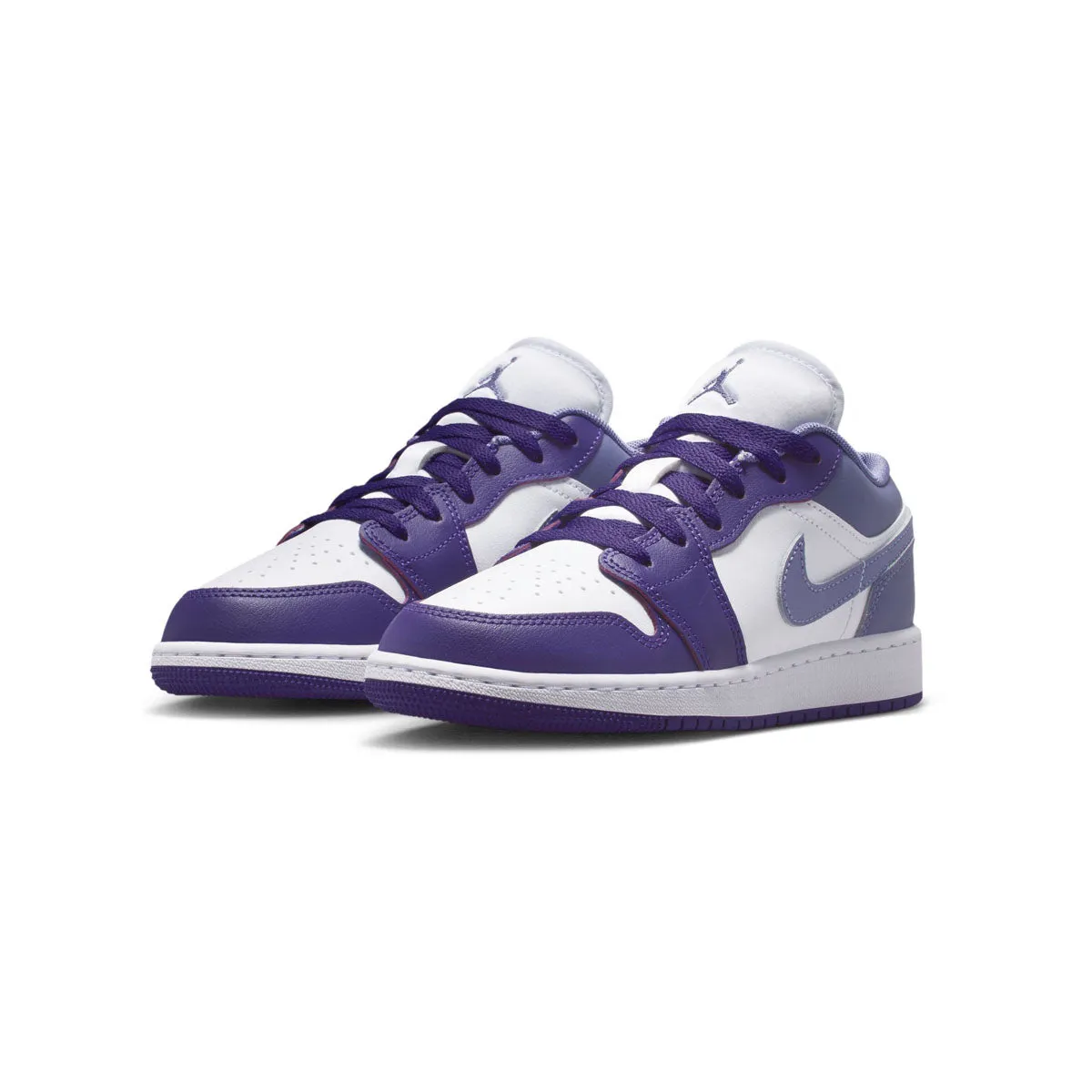Air Jordan 1 Low 'Dusty Amethyst White and Purple' Big Kids' Shoes Flexible Groove Design