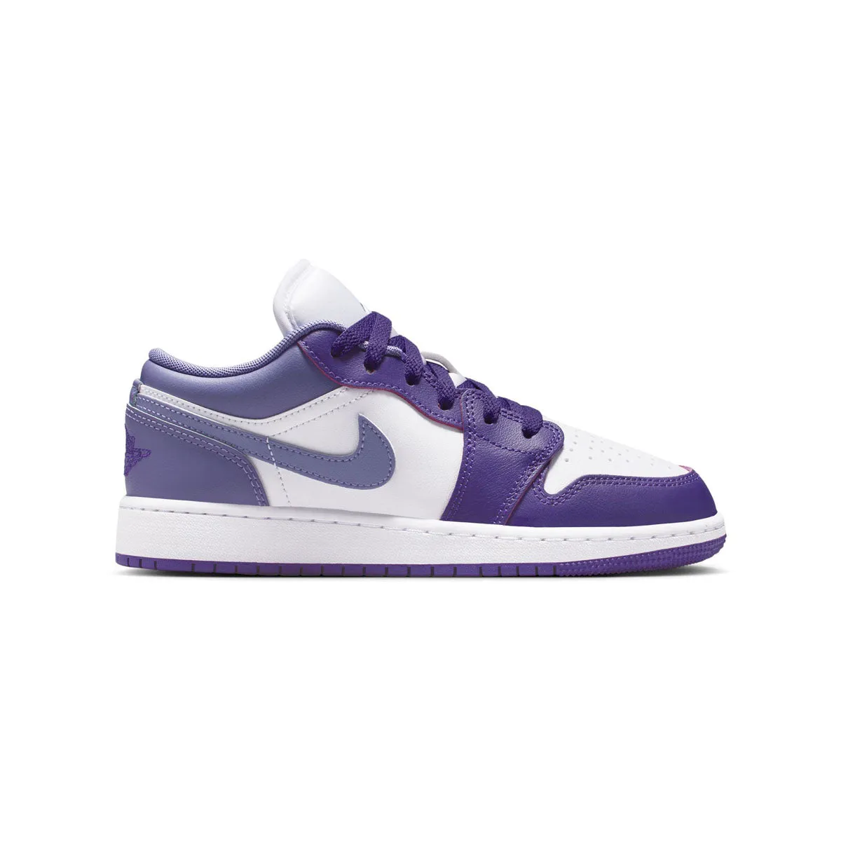 Air Jordan 1 Low 'Dusty Amethyst White and Purple' Big Kids' Shoes Flexible Arch Support