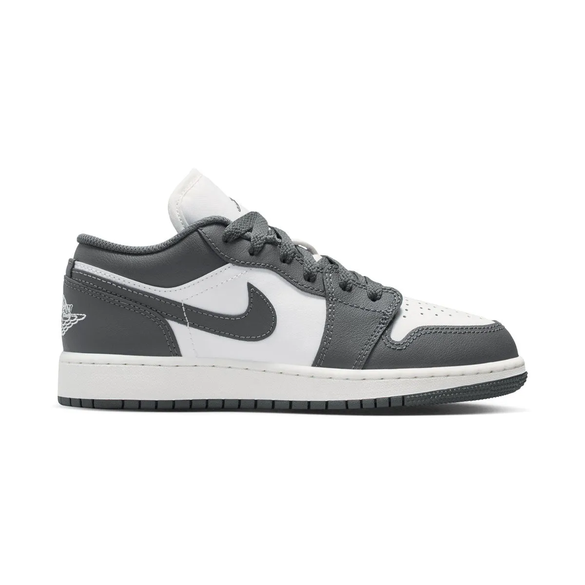 Air Jordan 1 Low 'Grey White' Big Kids' Shoes Velcro fastening