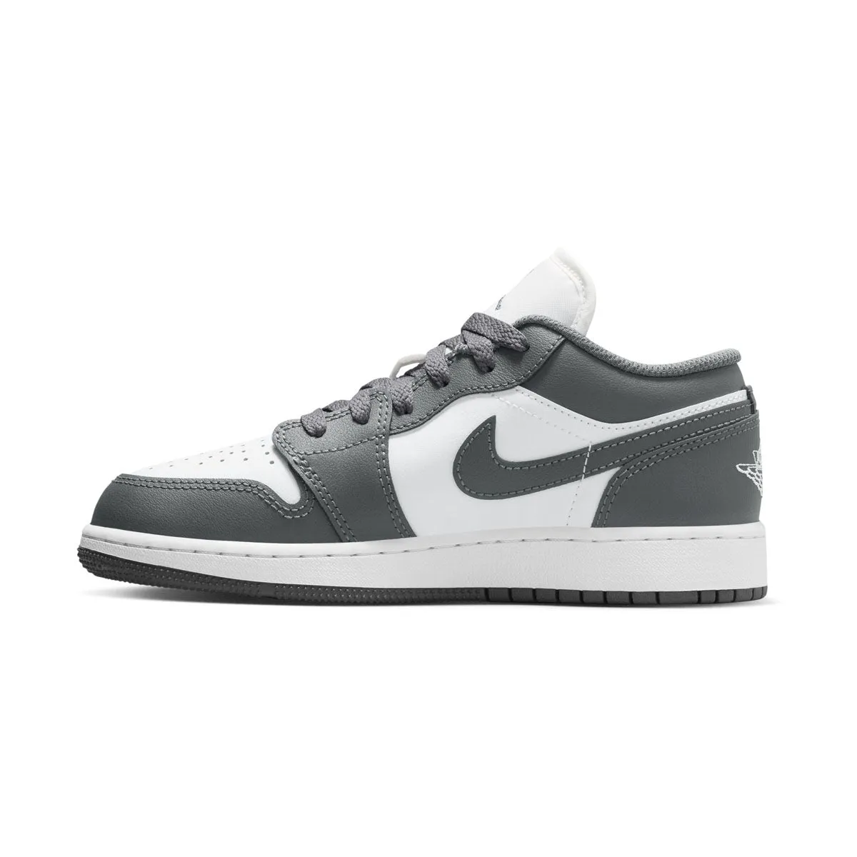 Global Fit design Air Jordan 1 Low 'Grey White' Big Kids' Shoes