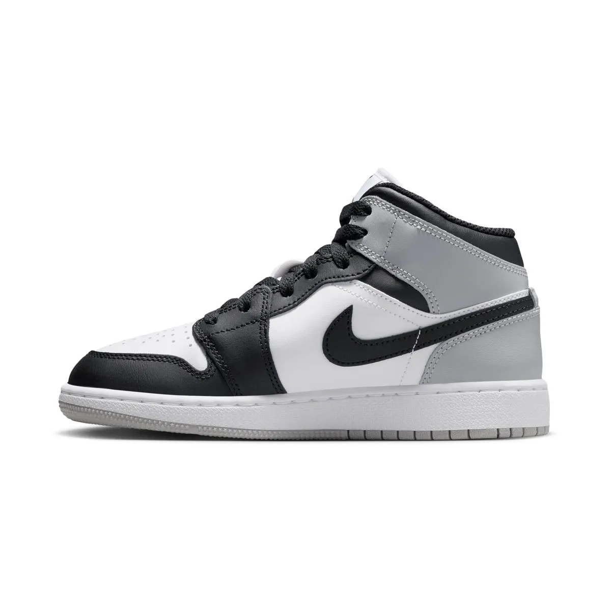 Air Jordan 1 Mid 'Barons' Big Kids' Shoes Light Structure Breathable Weave