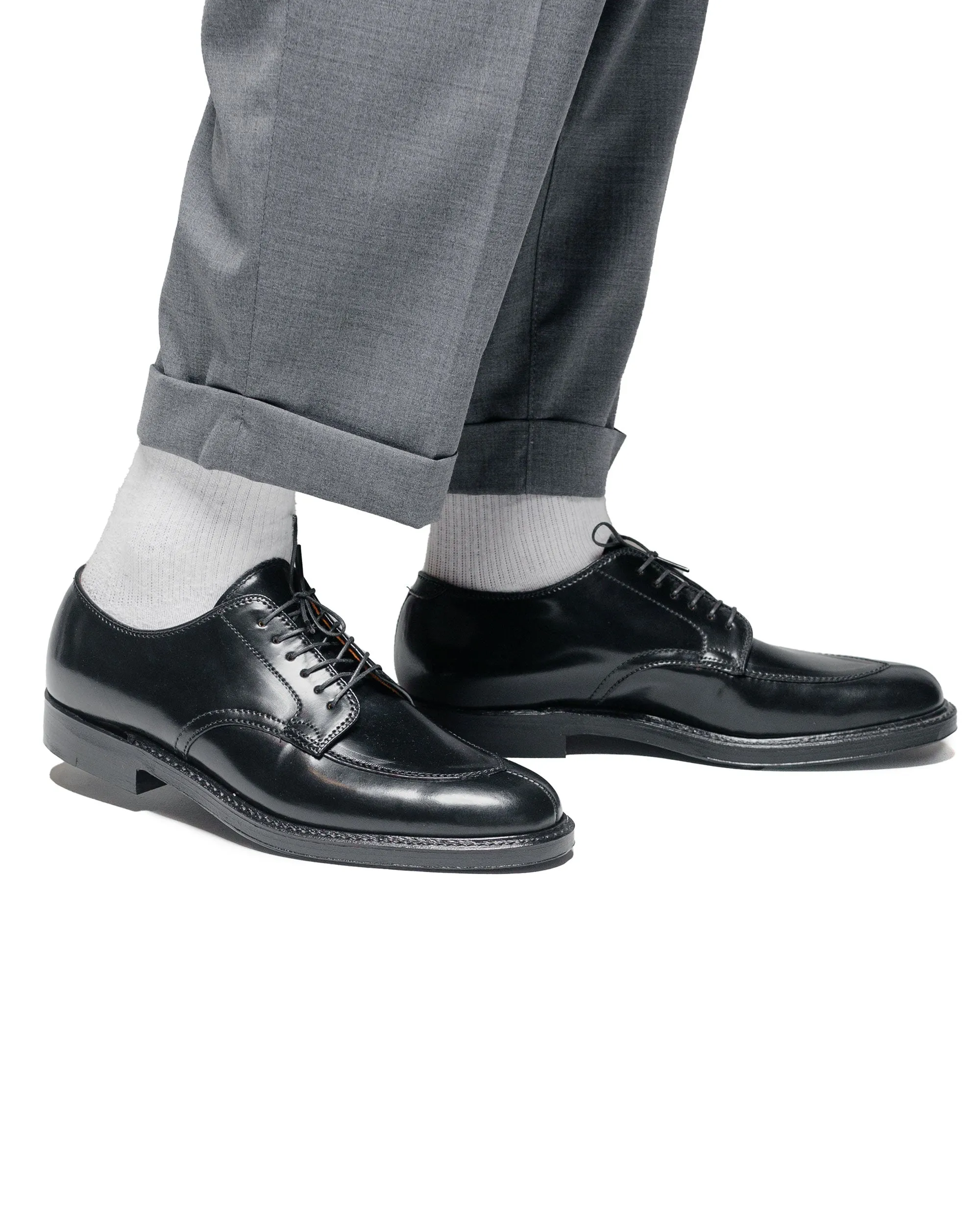 thin - soled lowest Alden V Tip Blucher Black Shell Cordovan G2601