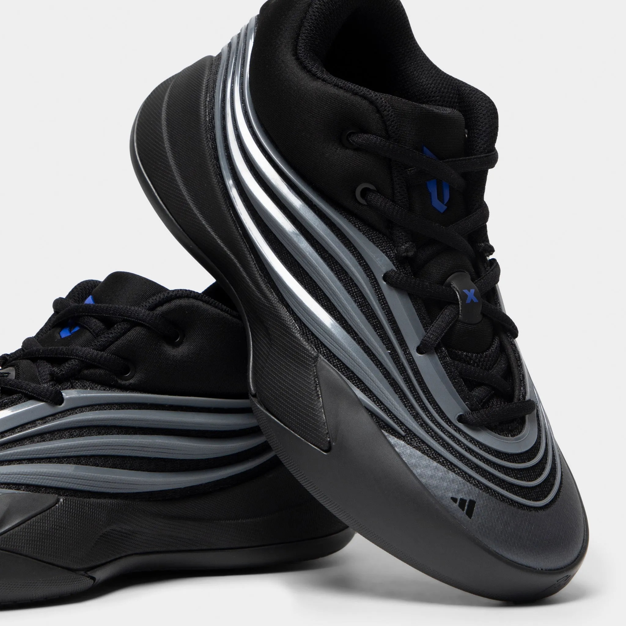 Smooth Soles adidas Juniors' Dame X Core Black / Iron Metallic - Lucid Blue