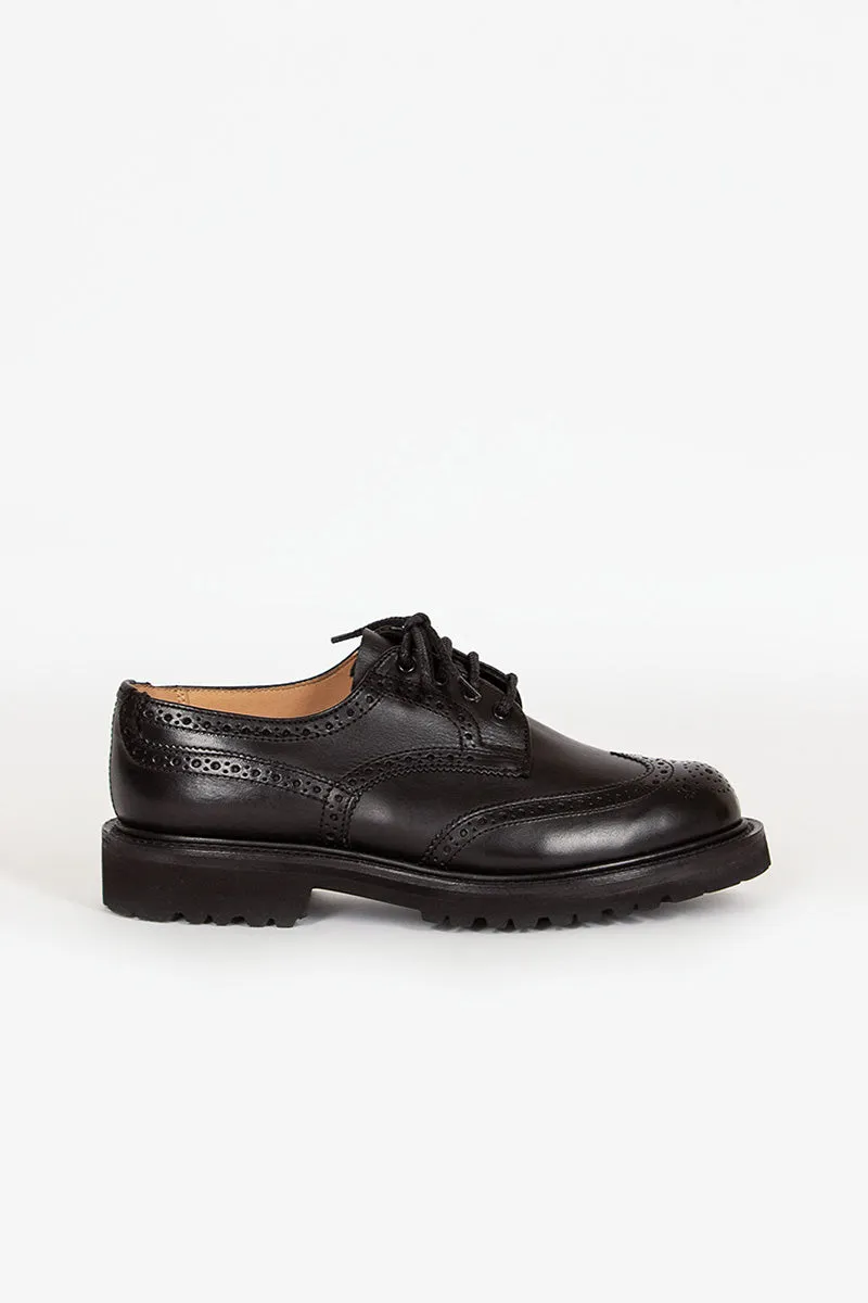 Anne Leather Brogue Black Motor Edge