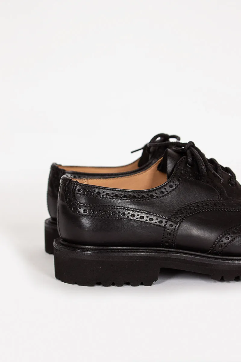 Low Profile Rainy Day Commuter Anne Leather Brogue Black