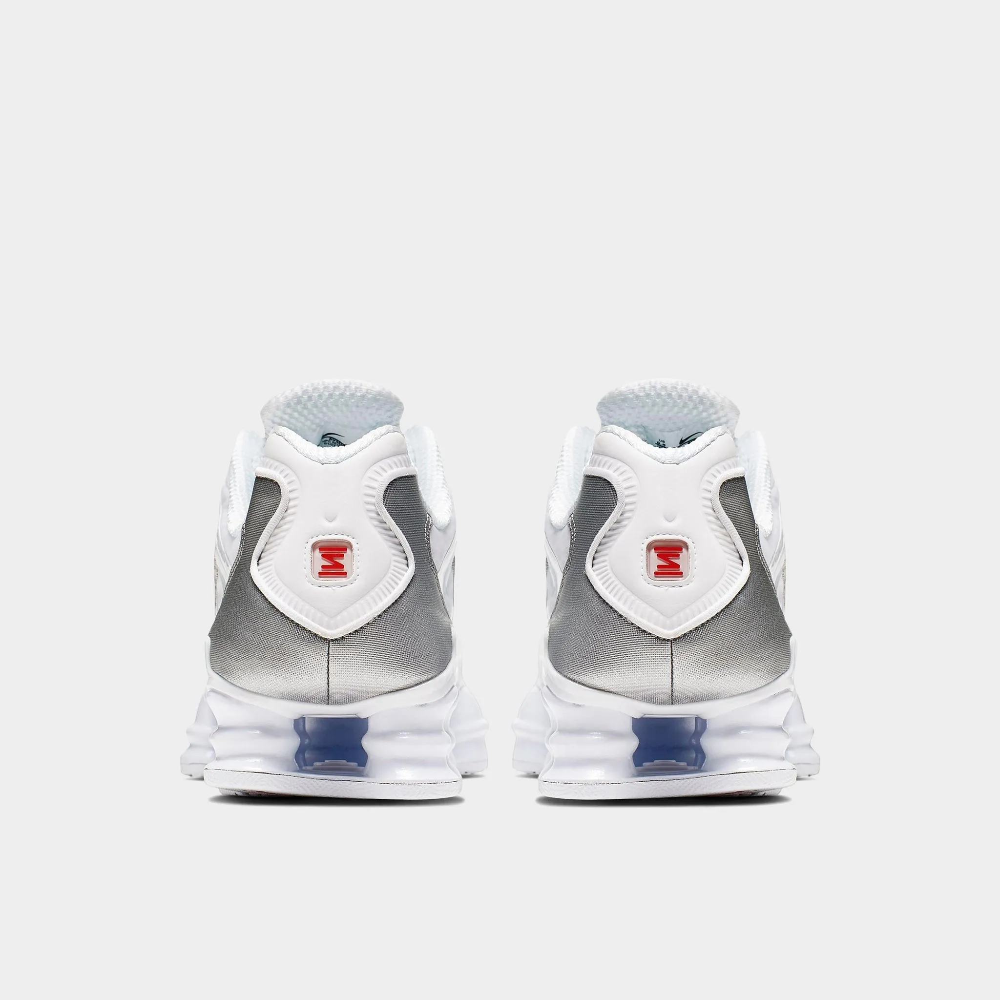 Nike Shox TL White / White - Metallic Silver running with socks