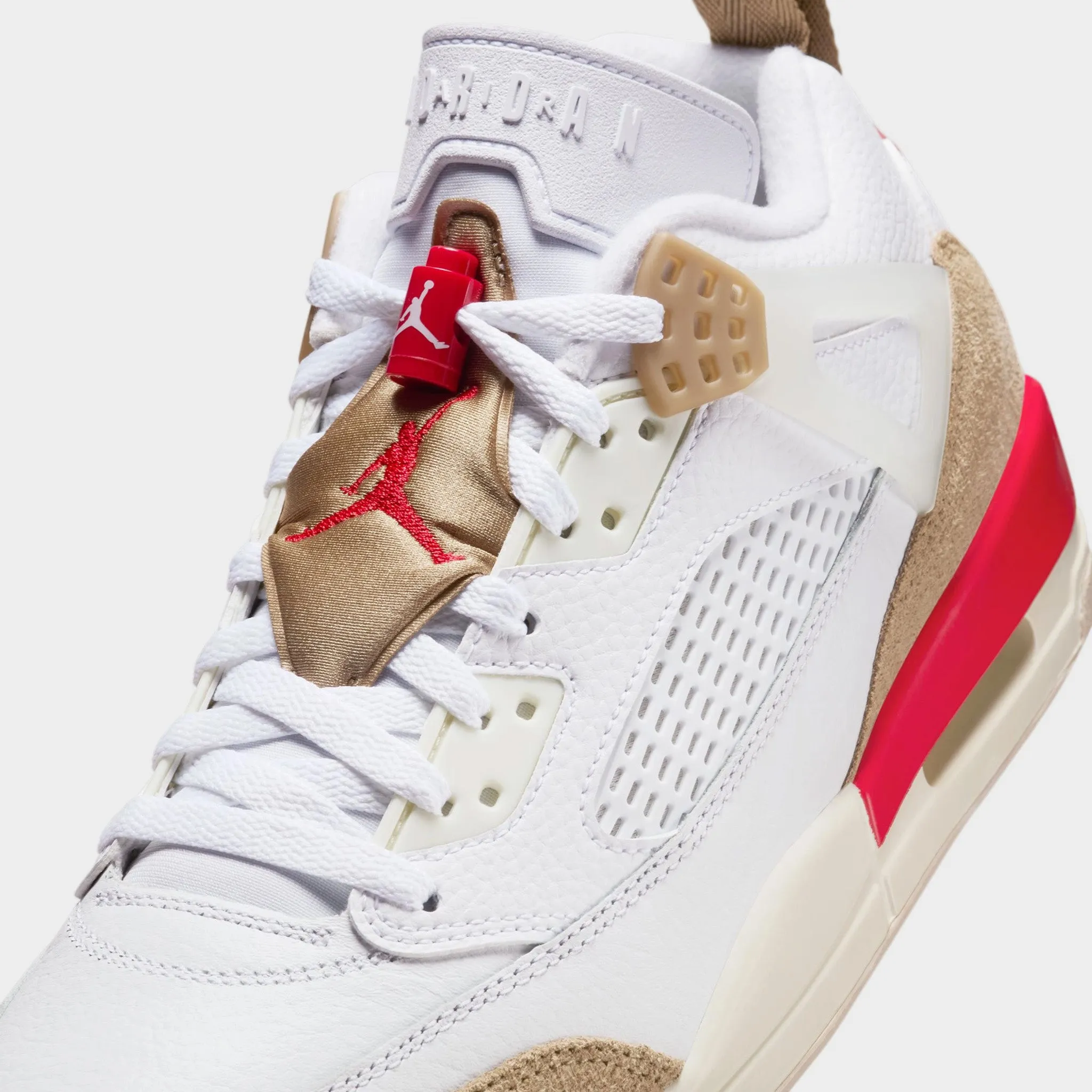 Modern Design Jordan Spizike Low White / Fire Red - Desert Camo