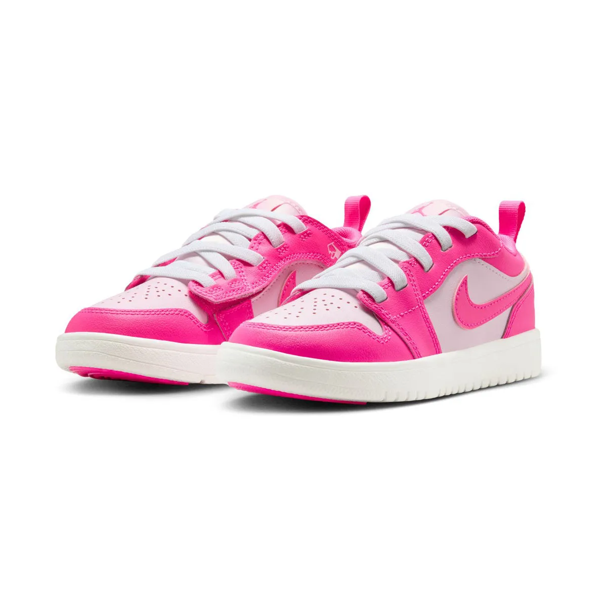 Jordan 1 Low Alt 'Pink Foam Summit White Hyper Pink' Little Kids' Shoes Shock shield Light Closure Strap