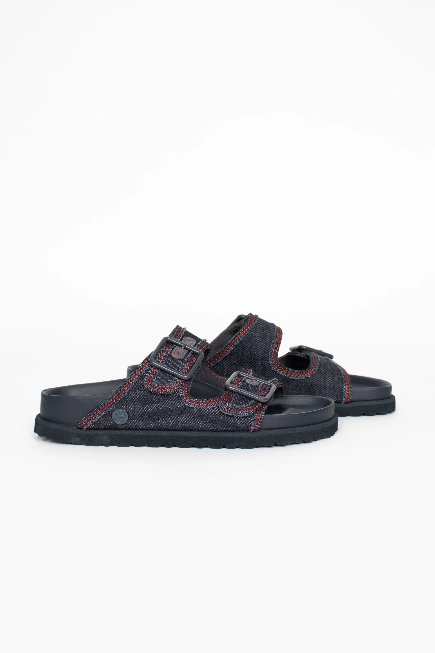 Mesh Tight Fit Arizona Stone Washed Sandal Dark Wash Denim