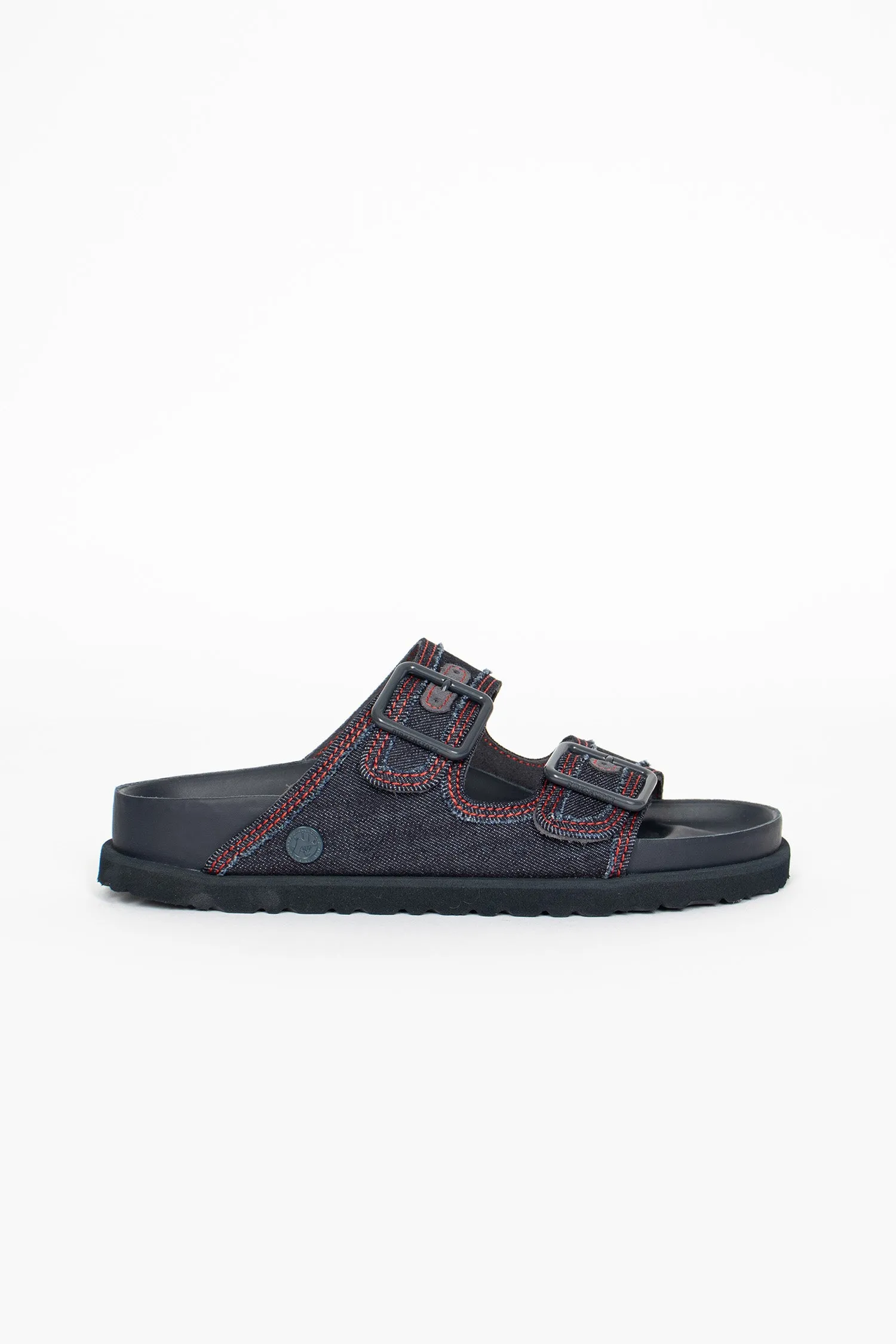 Arizona Stone Washed Sandal Dark Wash Denim Supportive Fit Anti   Static