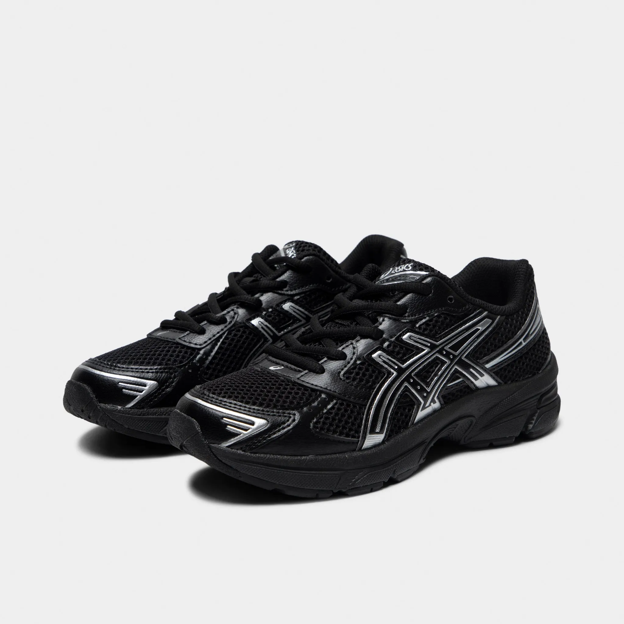 running in the cold shoes color - blue ASICS GEL-1130 GS Black / Pure Silver