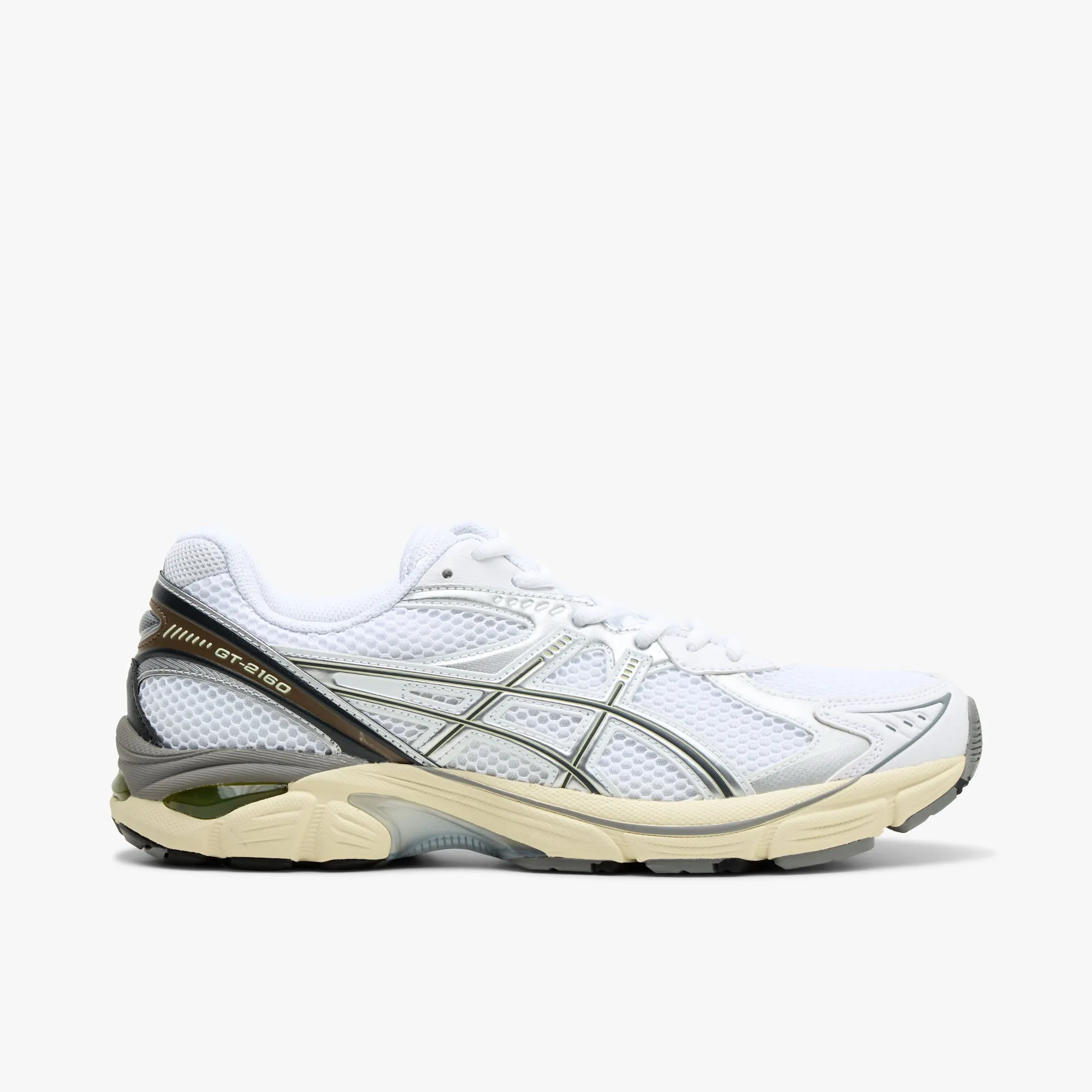 ASICS GT-2160 White / Brown - Silver running in a arch bridge area shoes