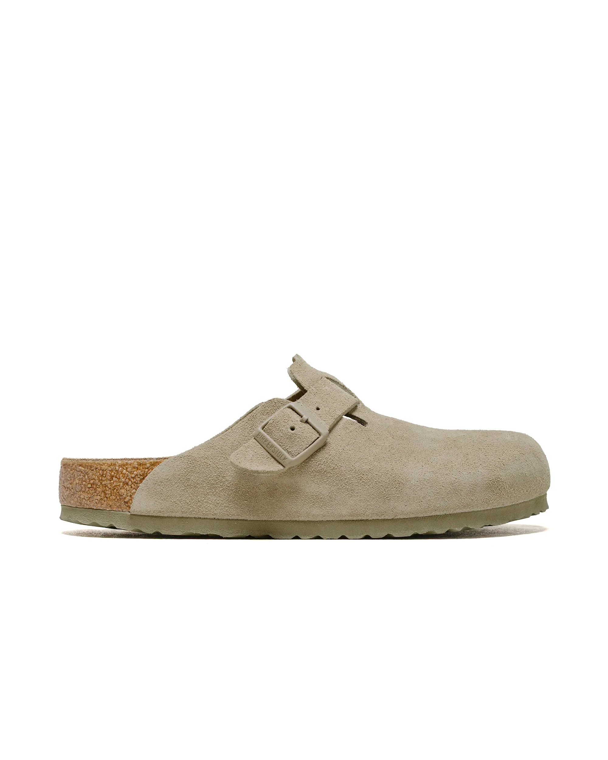 Birkenstock Boston Faded Khaki Suede flexible rubber Reliable Grip