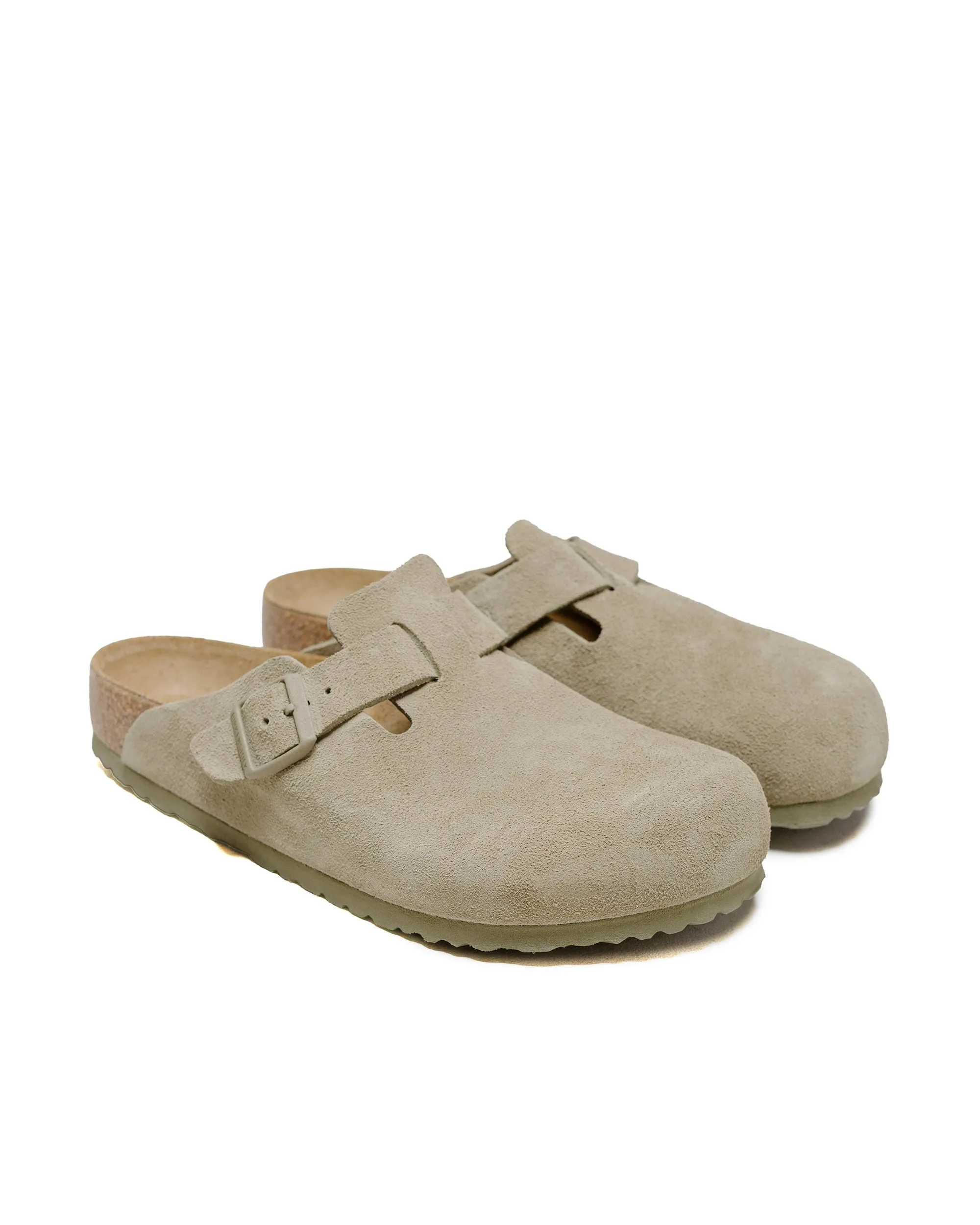 toe - bumper Birkenstock Boston Faded Khaki Suede