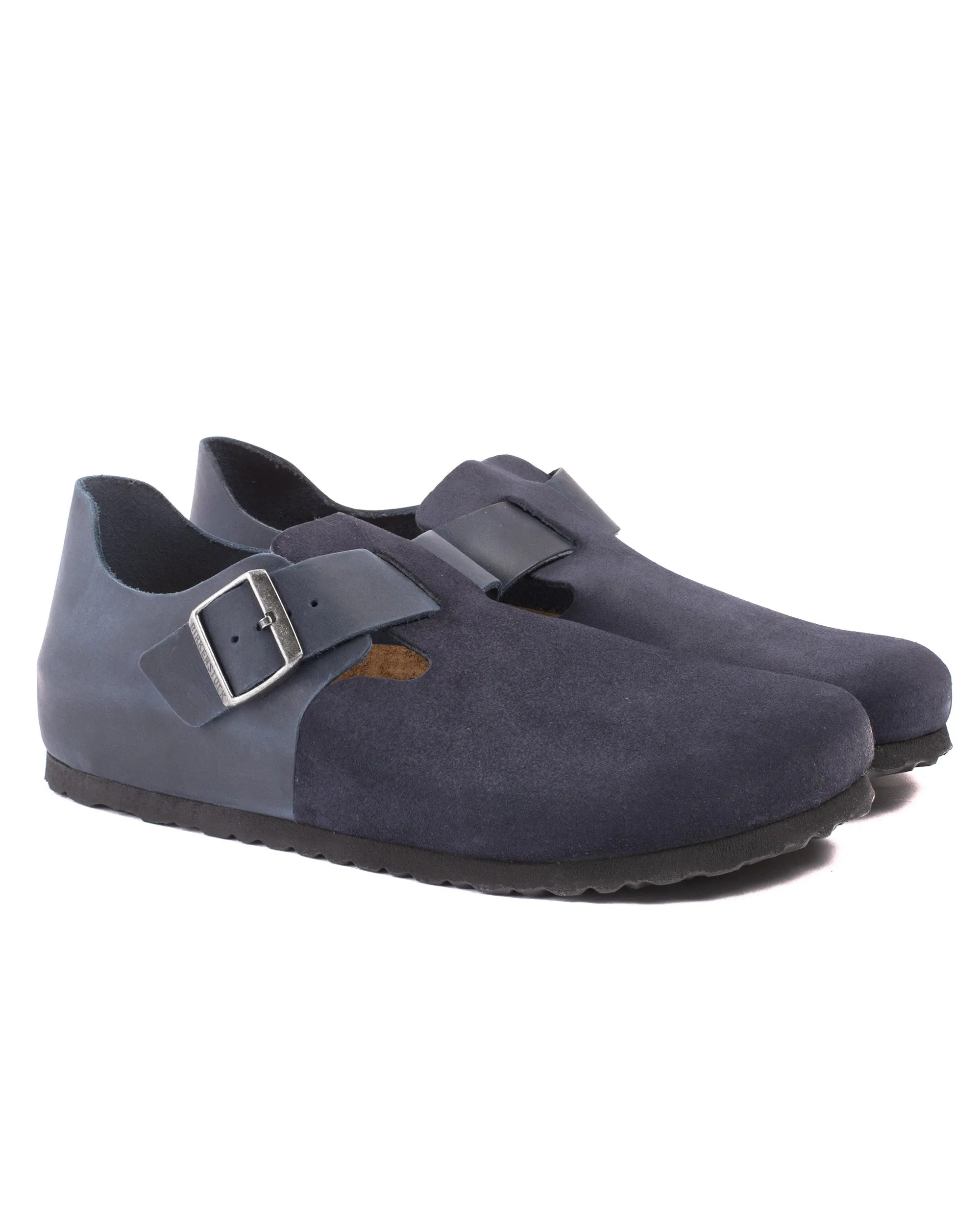 uniqueness - level irreplaceable Birkenstock London Oiled Leather Suede Night Blue