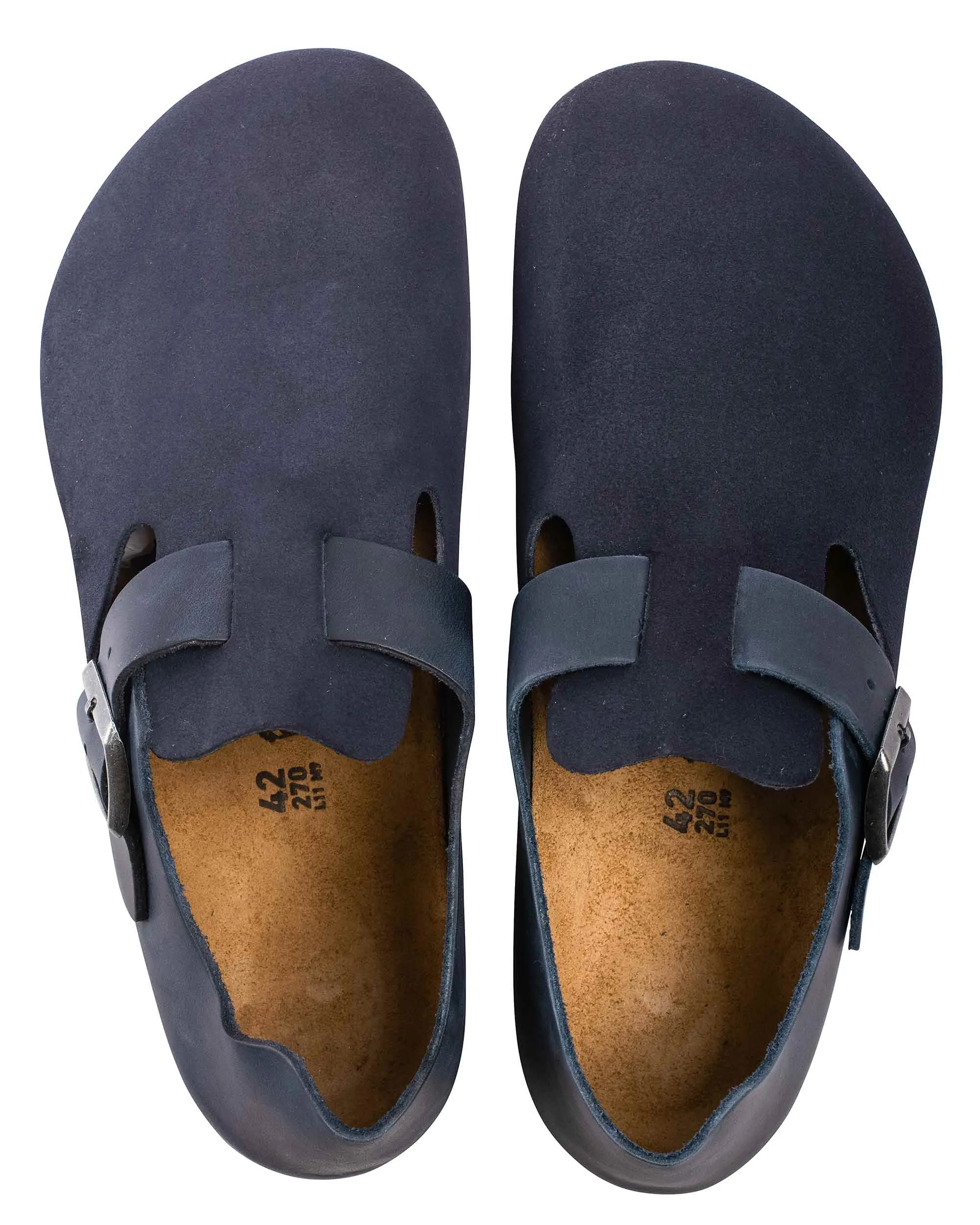 Arch support Elastic Band Birkenstock London Oiled Leather Suede Night Blue