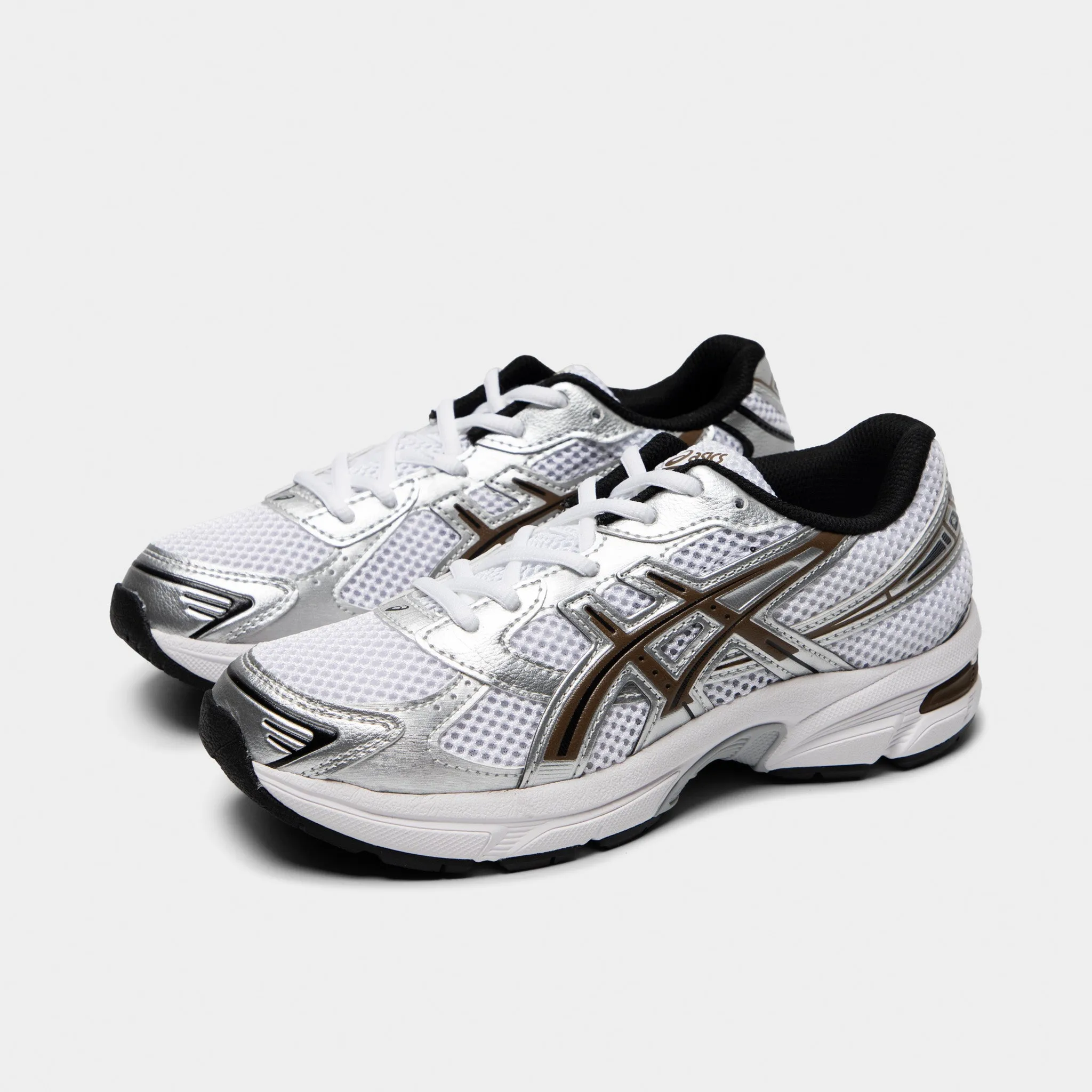 ASICS GEL-1130 GS White / Clay Canyon pair running in the heat