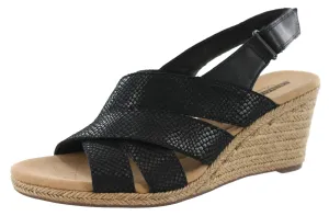 Clarks Lafley Krissy Ankle Strap Wedge Sandals Women's Elegant Slip-On Heels