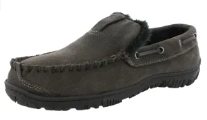Wide toe box Clarks Men Warm Cozy Easy On Slip On Moccasin Slippers Warren
