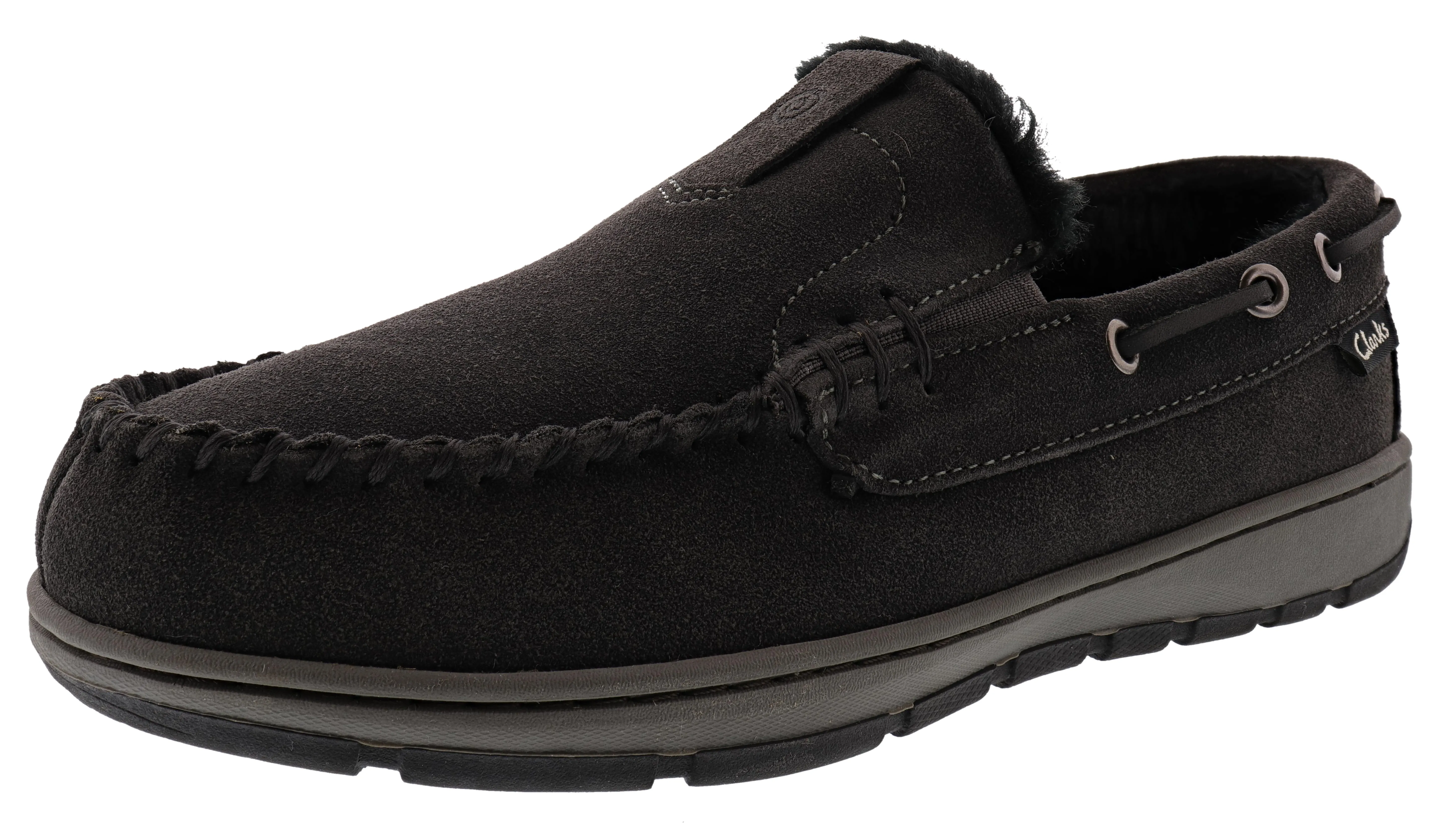 Clarks Men's Indoor Outdoor Moccasin Winter Slippers Justin Marathon running Woven material