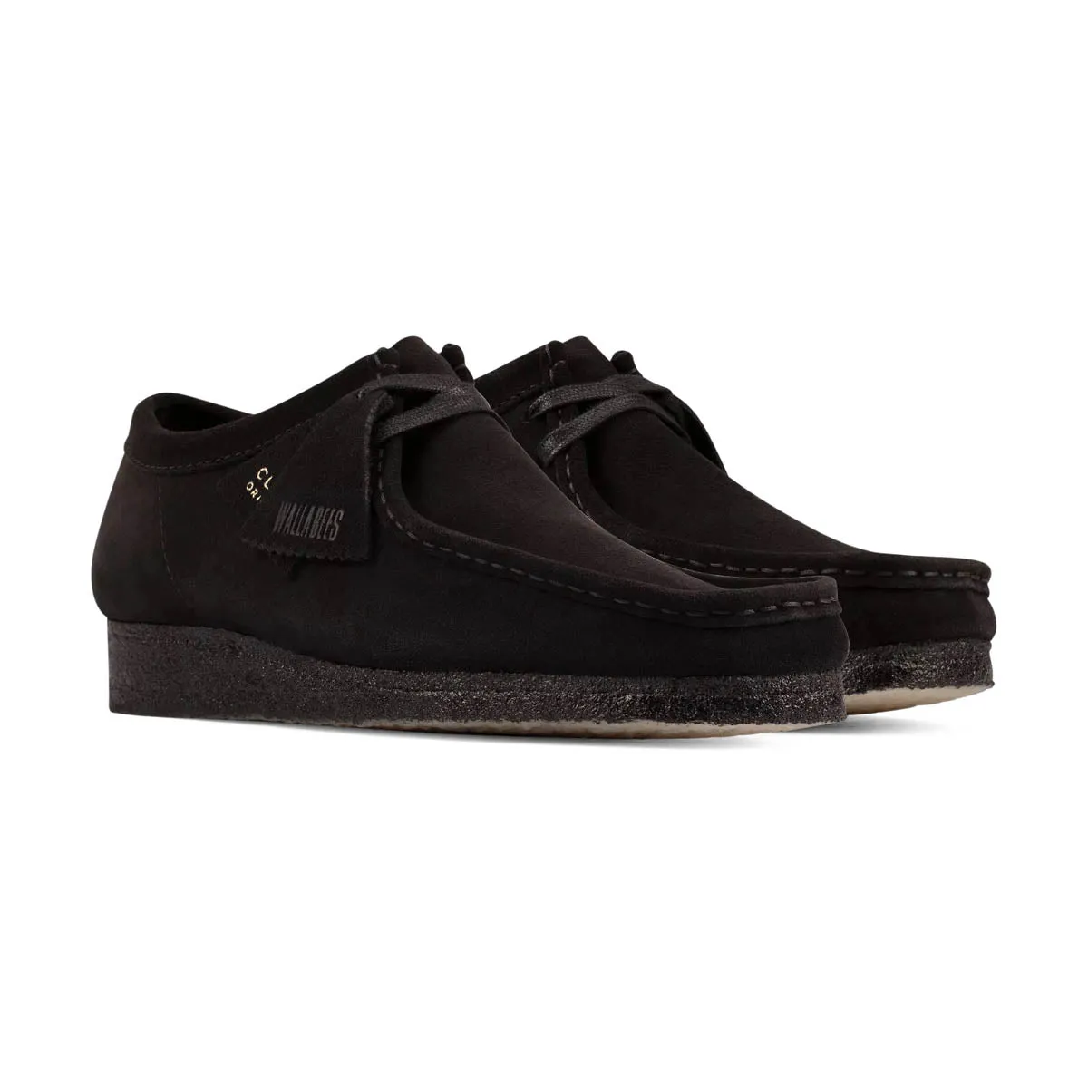 Comfort Platform Clarks Wallabee Black Suede Men's Shoes